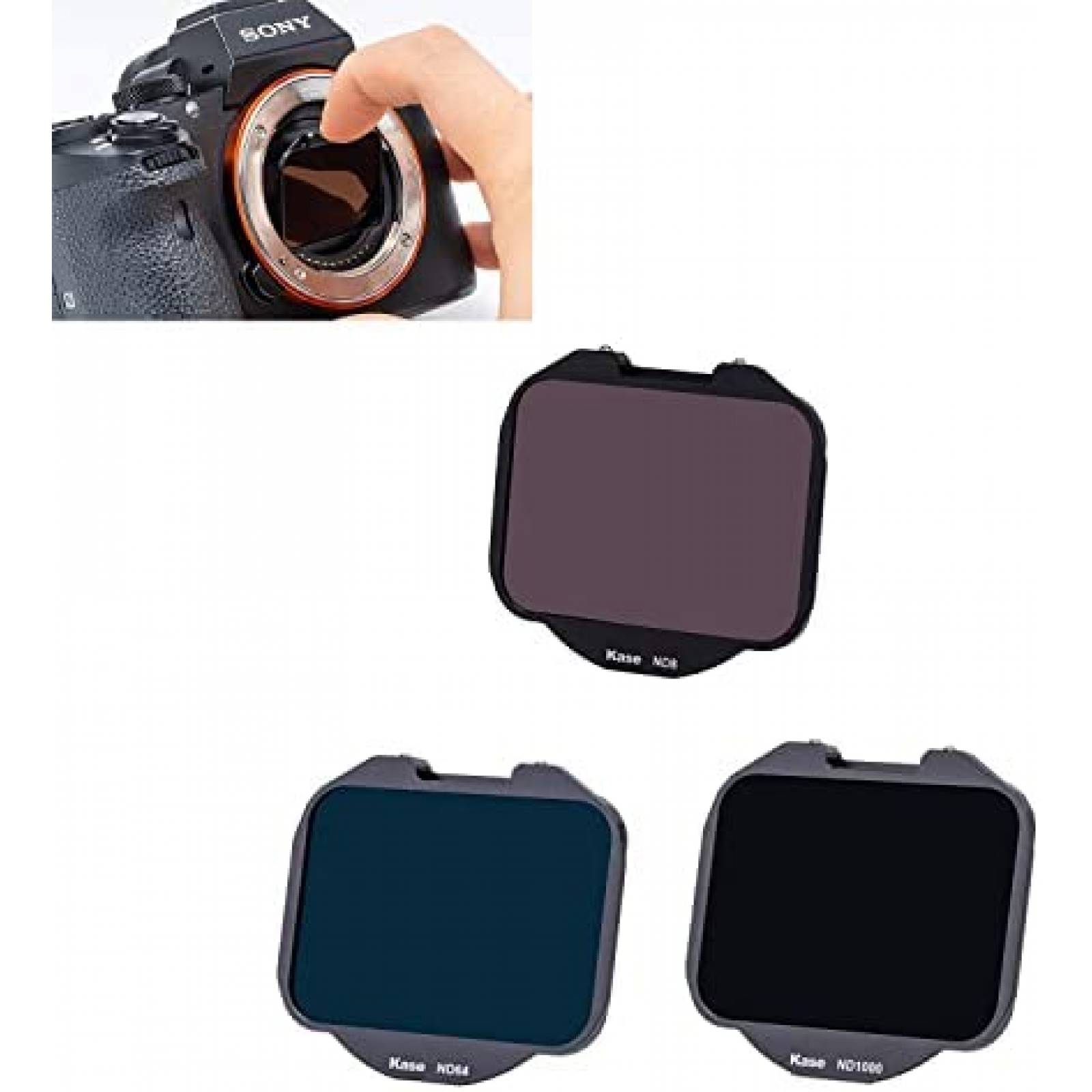 Set de Filtros Kase Clip in para SOny ND8+ND64+ND1000 -Negro