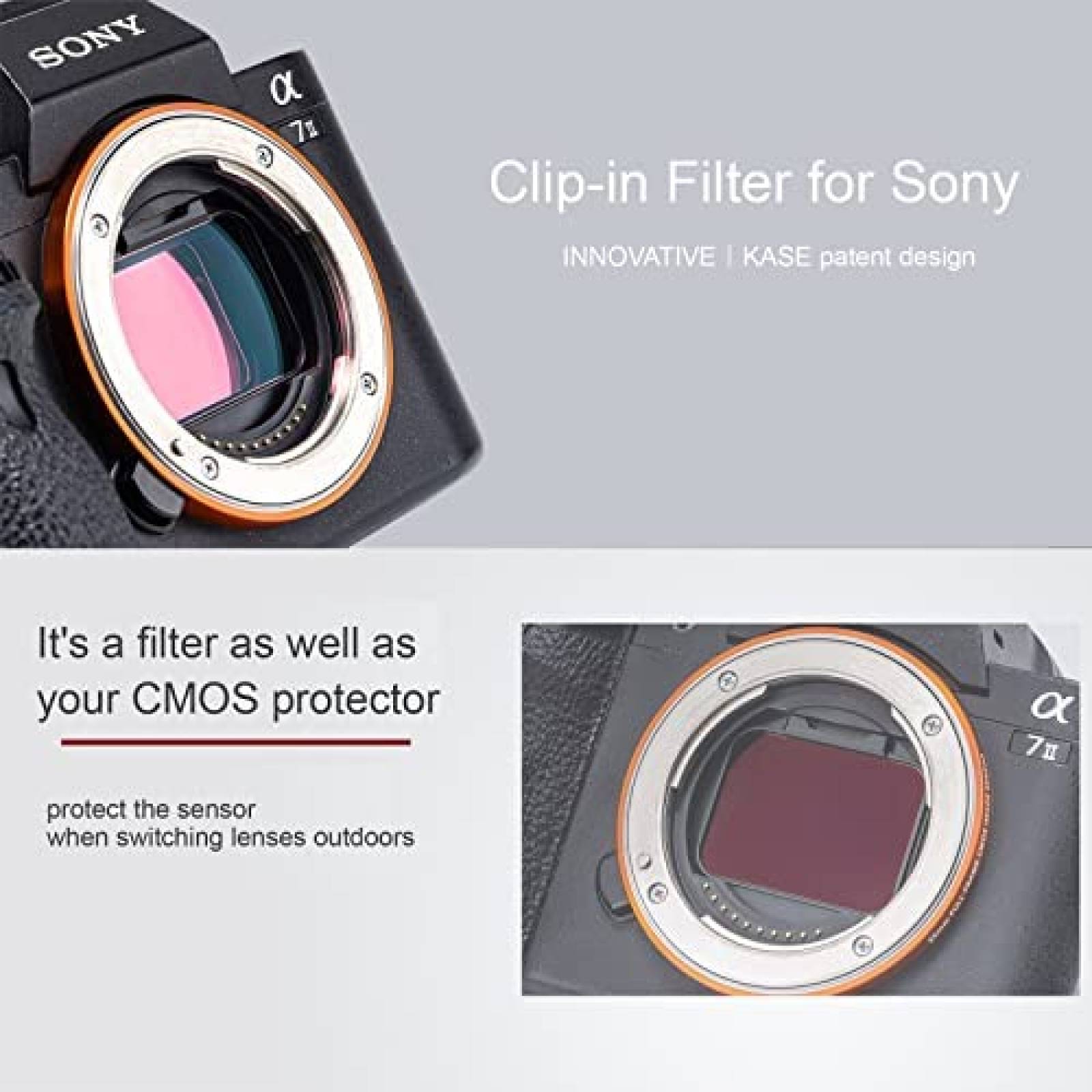 Set de Filtros Kase Clip in para SOny ND8+ND64+ND1000 -Negro