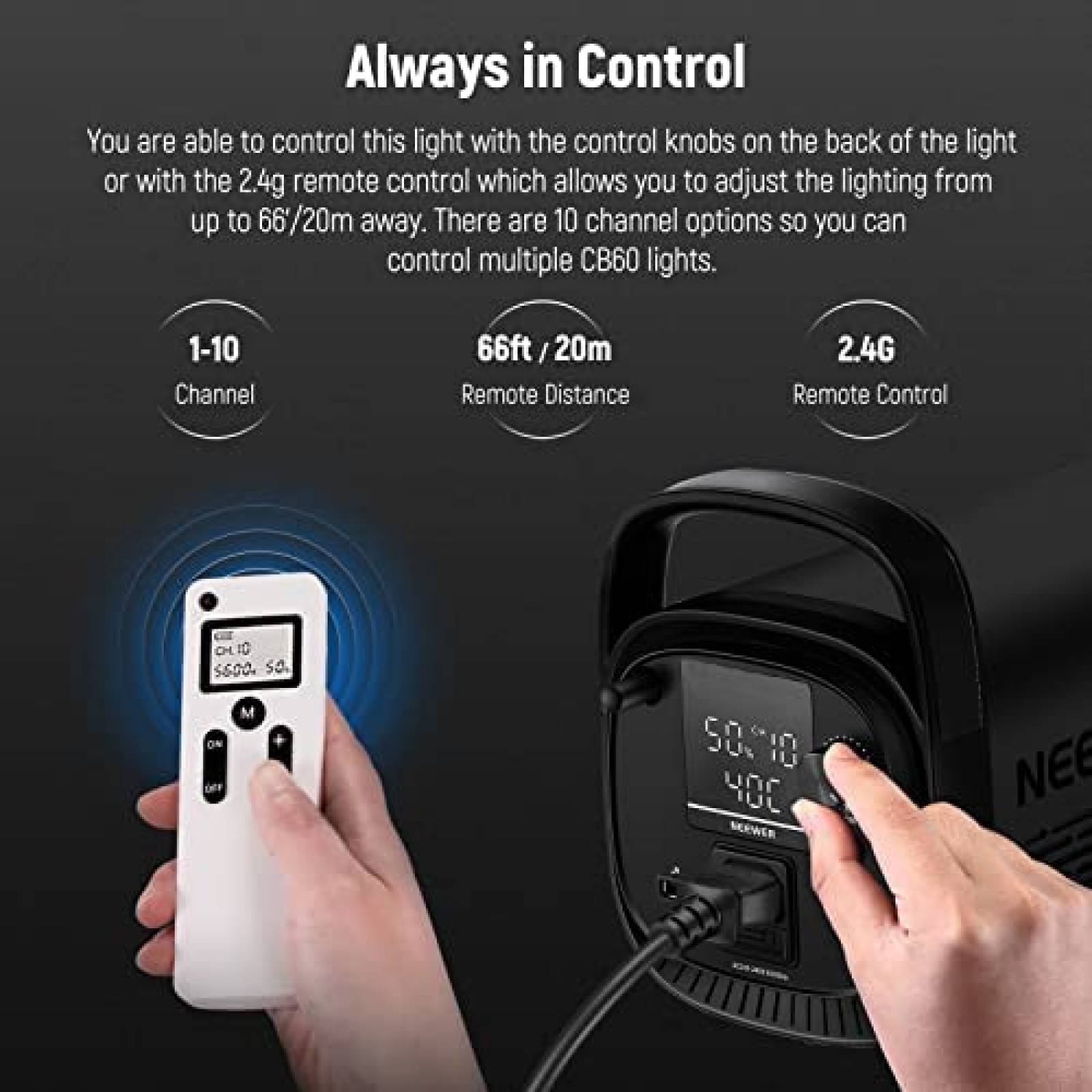 Luz De Video LED NEEWER 5600 K Continua 70W -Negro