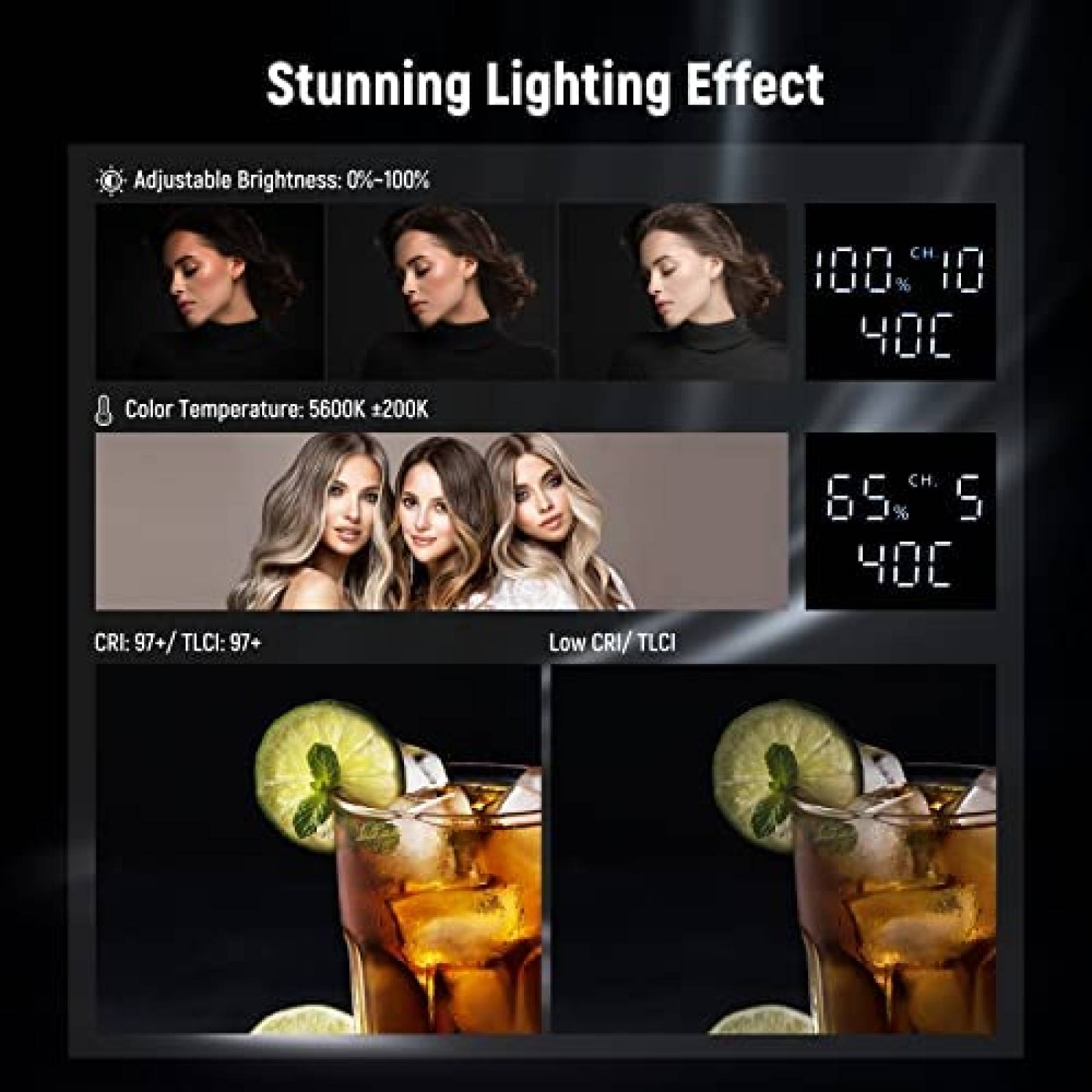 Luz De Video LED NEEWER 5600 K Continua 70W -Negro