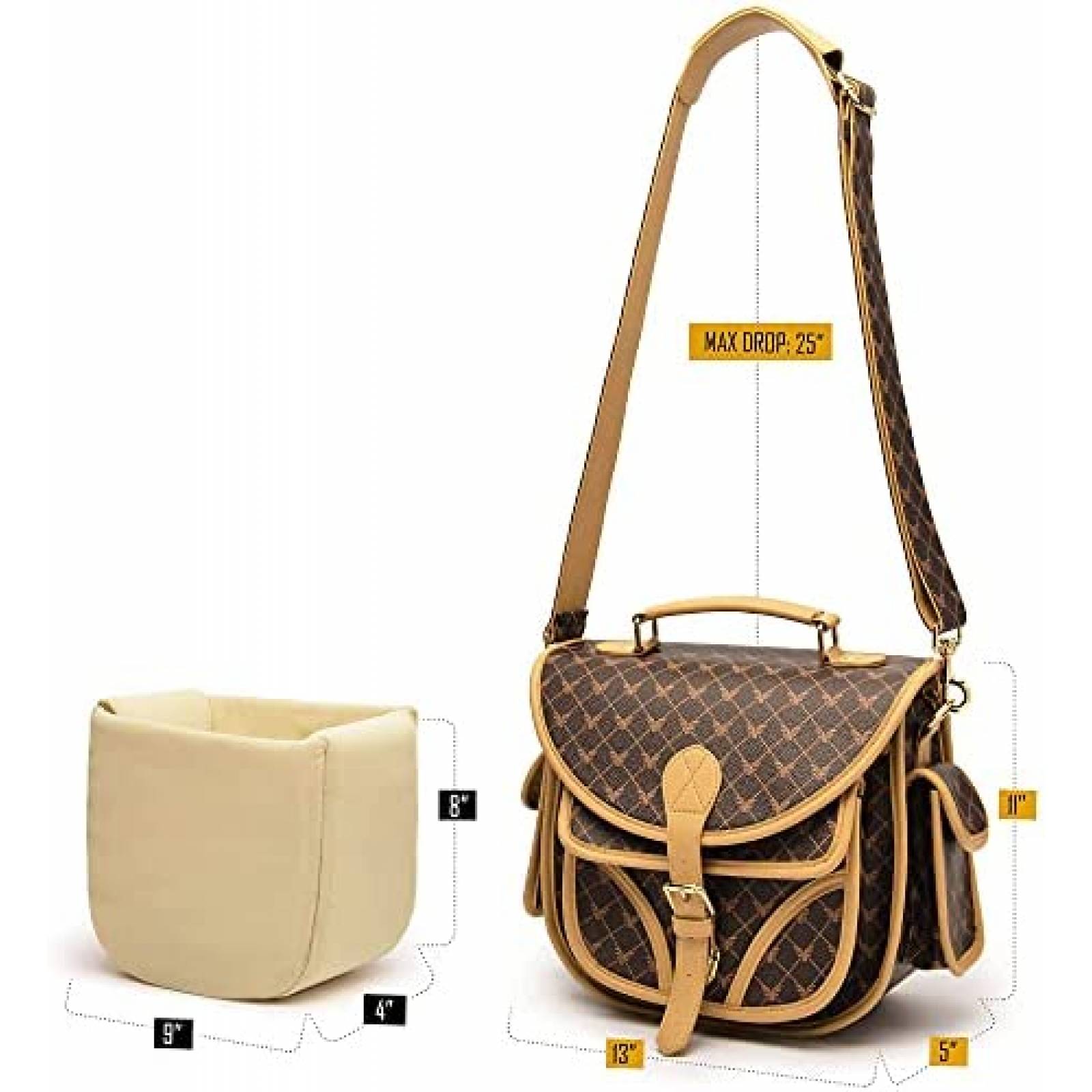 Bolso de Mano para Camara Rofozzi para Mujer -Cafe