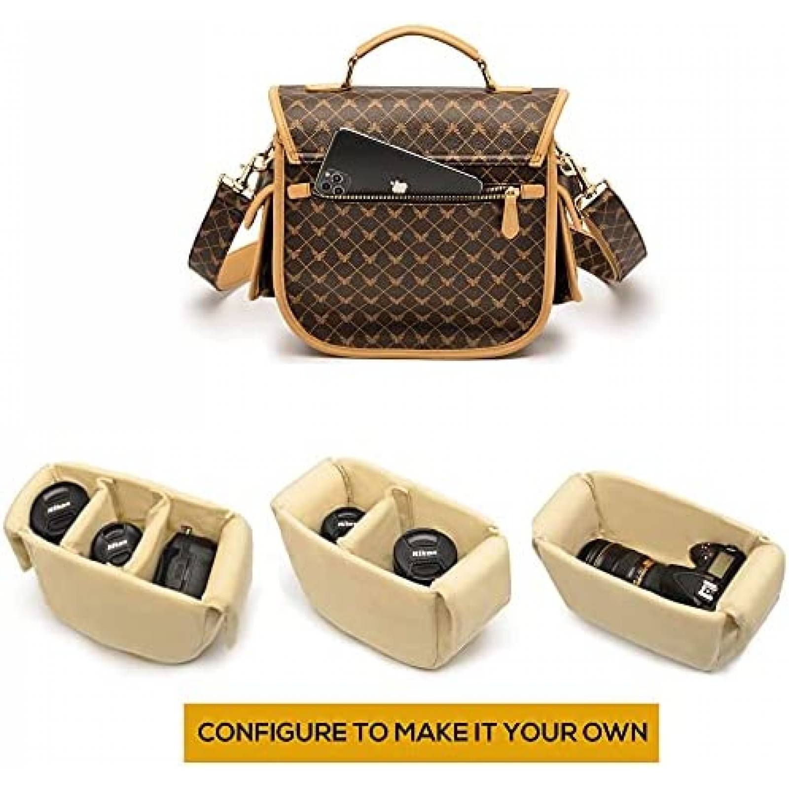 Bolso de Mano para Camara Rofozzi para Mujer -Cafe