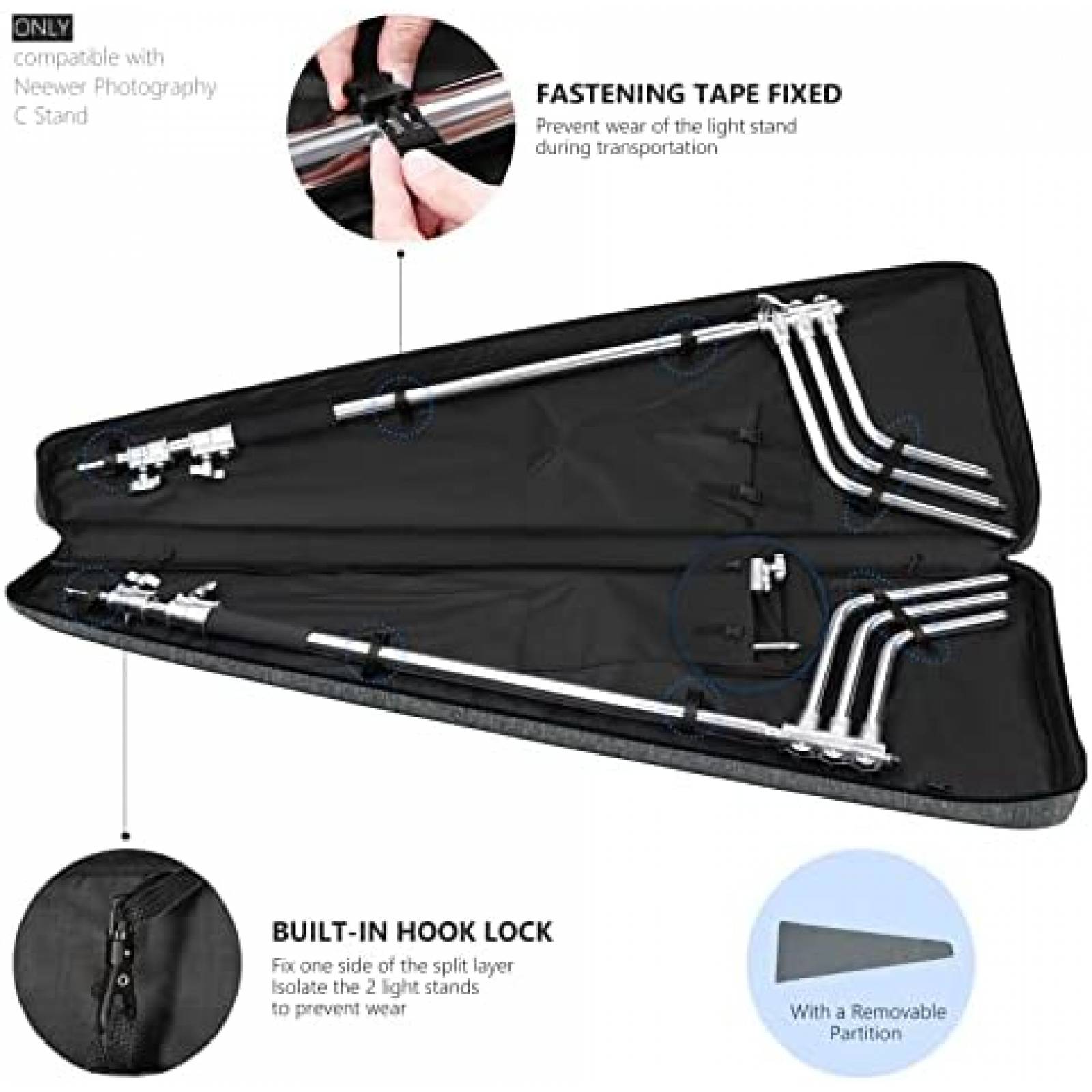 Estuche para Tripie Neewer C-Stand con Organizador -Negro