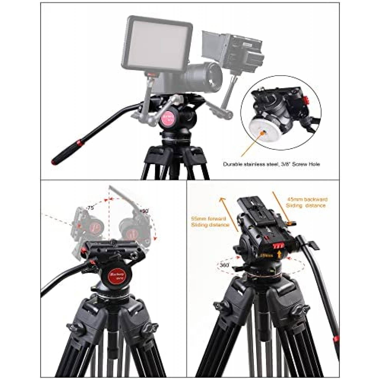 Soporte Tripode Para Camara Heavy Duty 360 Grados