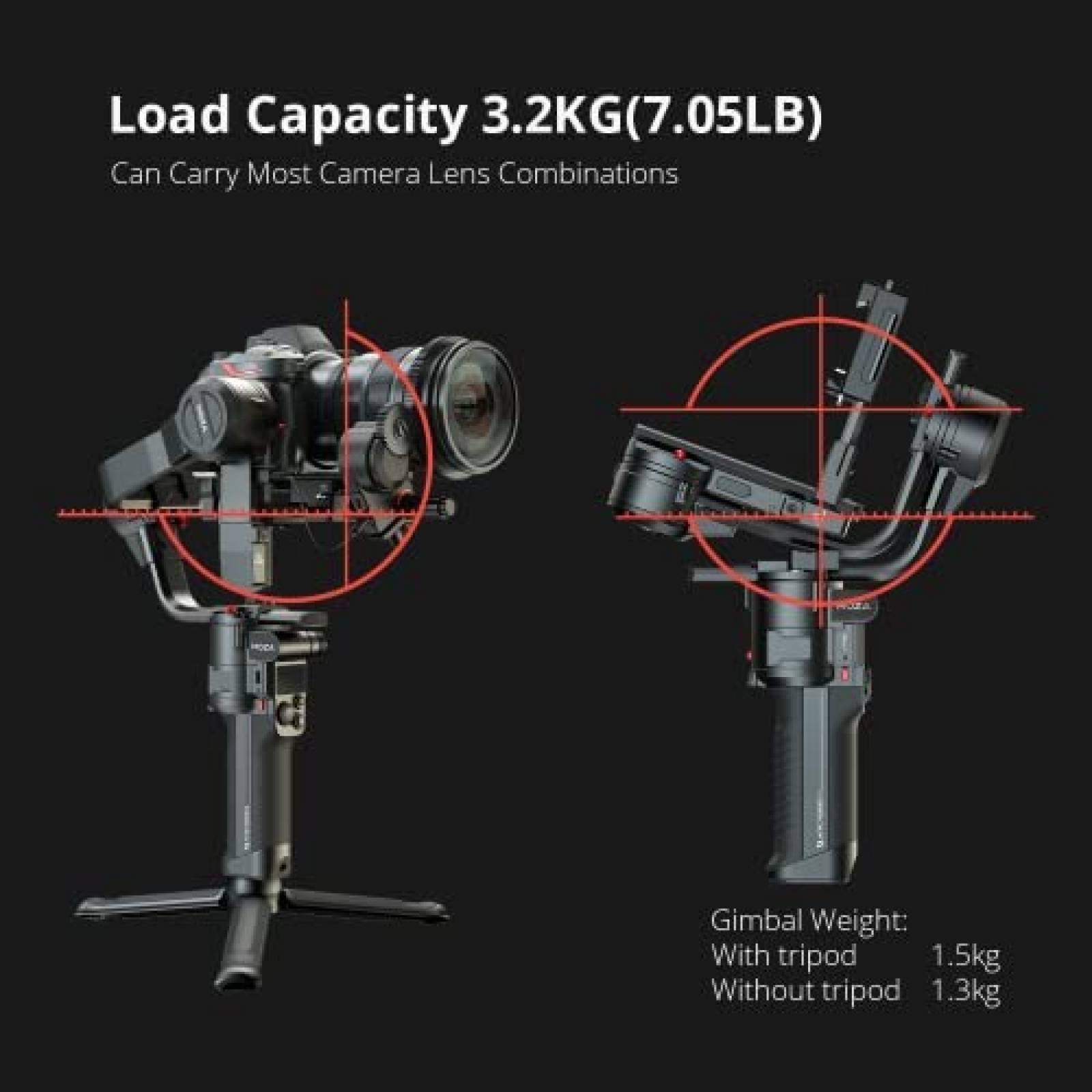 Estabilizador para Camara Moza AirCross p/Camara DSLR -Negro