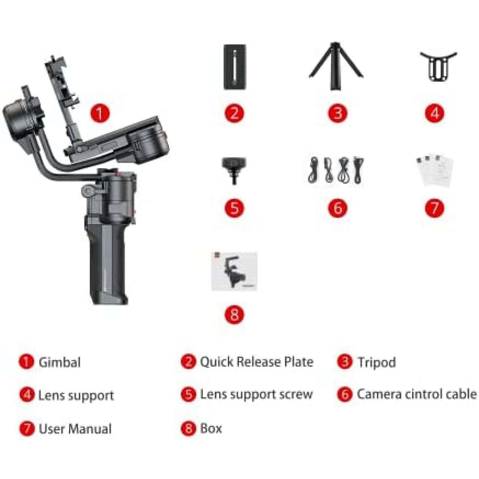 Estabilizador para Camara Moza AirCross p/Camara DSLR -Negro