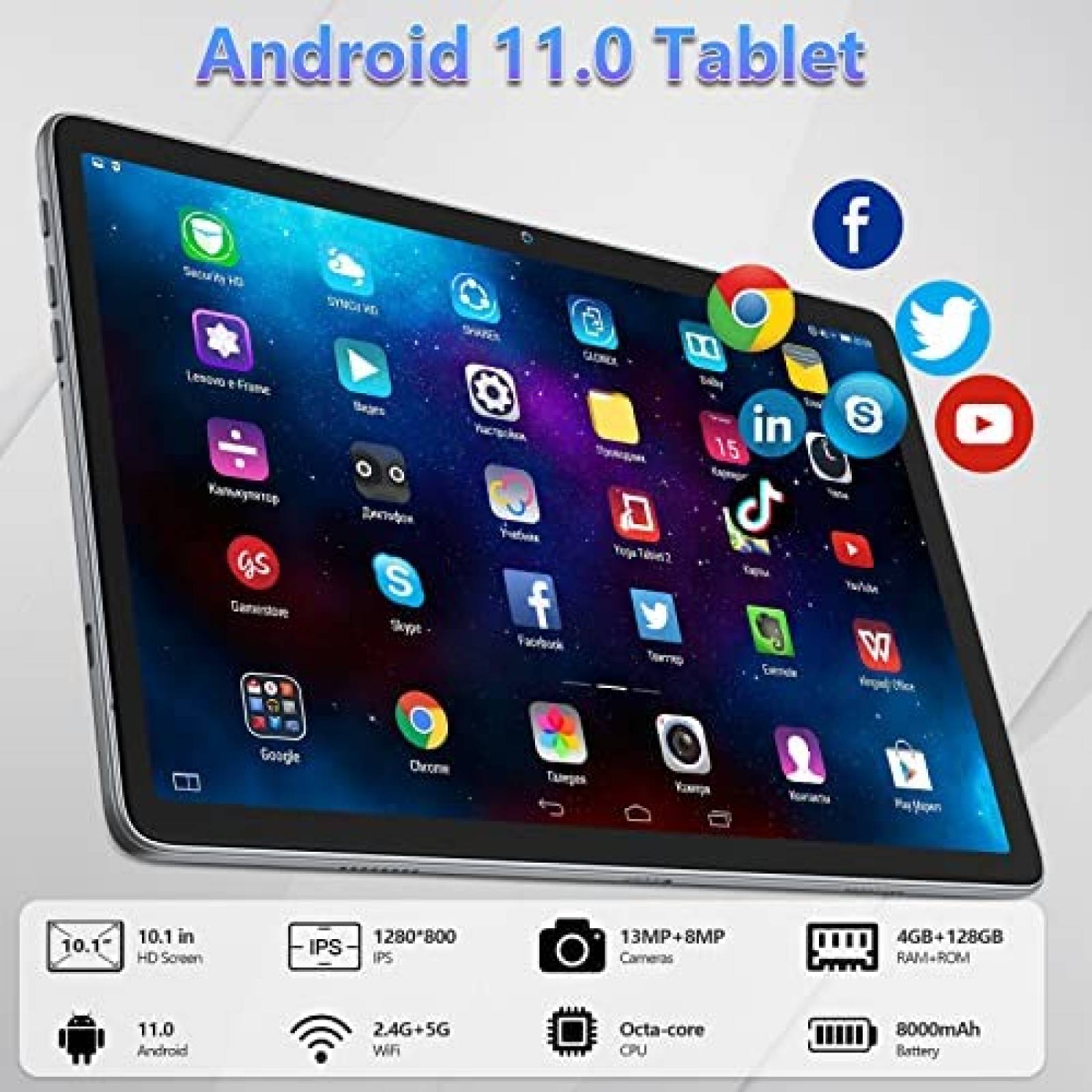 Tablet MEIZE K110 10.1'' 4GB RAM 128GB ROM 13MP+5MP -Gris