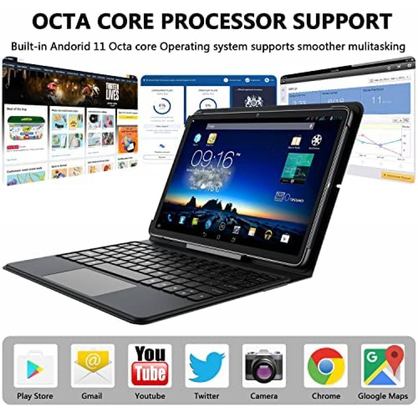Tablet ZONKO K110 10.1'' Octa Core 4GB 128GB 13MP -Negro