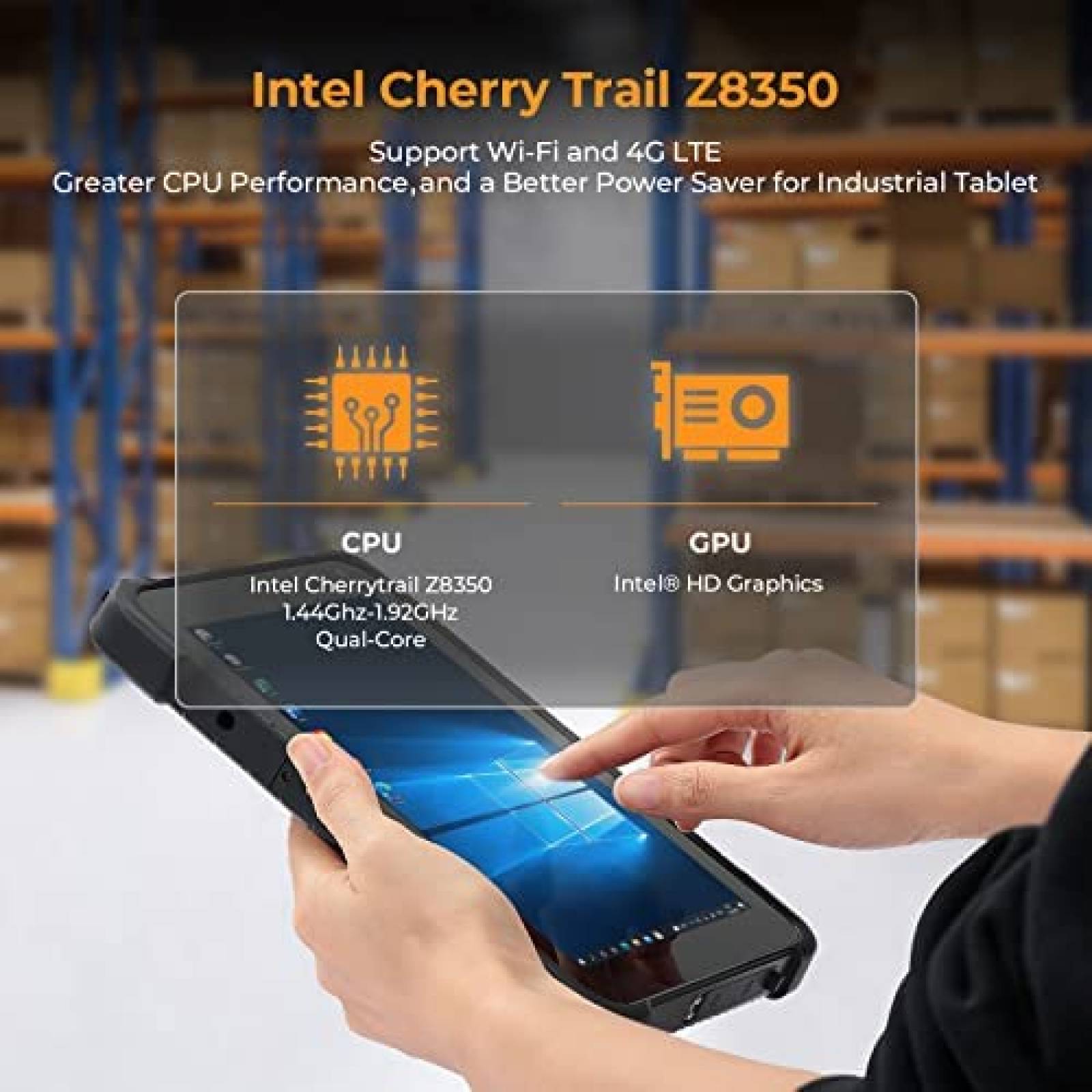 Tablet PC Industrial MUNBYN 8'' 4G Wi-Fi GPS IP67 W10 -Negro