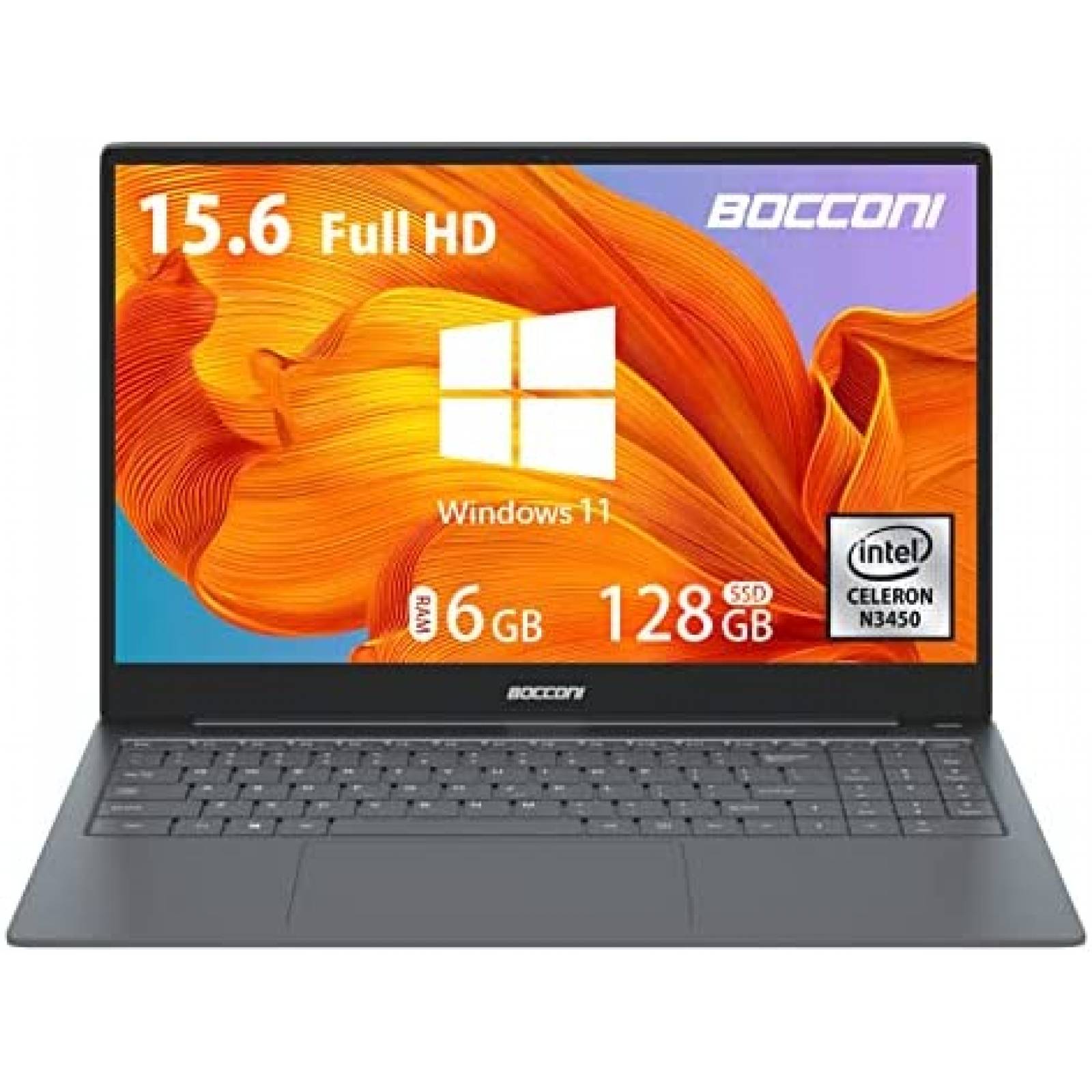 Laptop Bocconi LeadBook T6 15.6'' N3450 6GB 128GB SSD -Gris