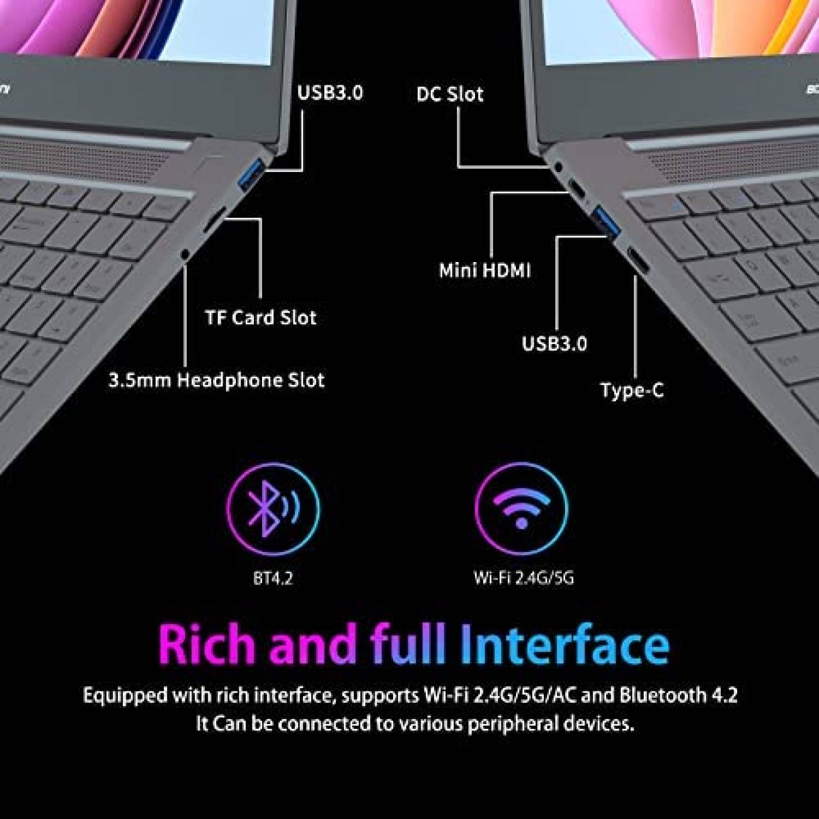Laptop Bocconi LeadBook T6 15.6'' N3450 6GB 128GB SSD -Gris