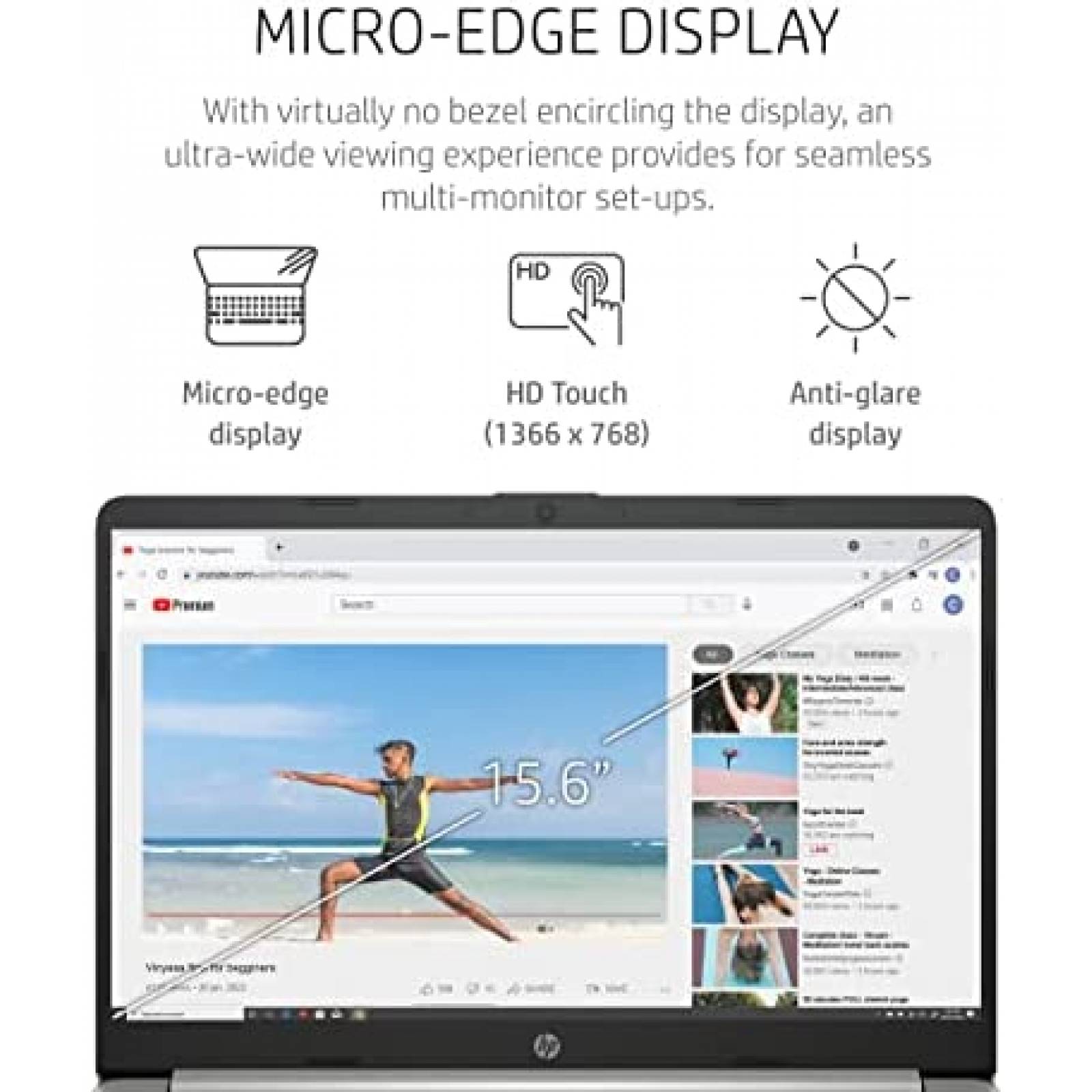 Laptop HP 15'' Intel Gold 7505 UHD 128GB SSD -Plata