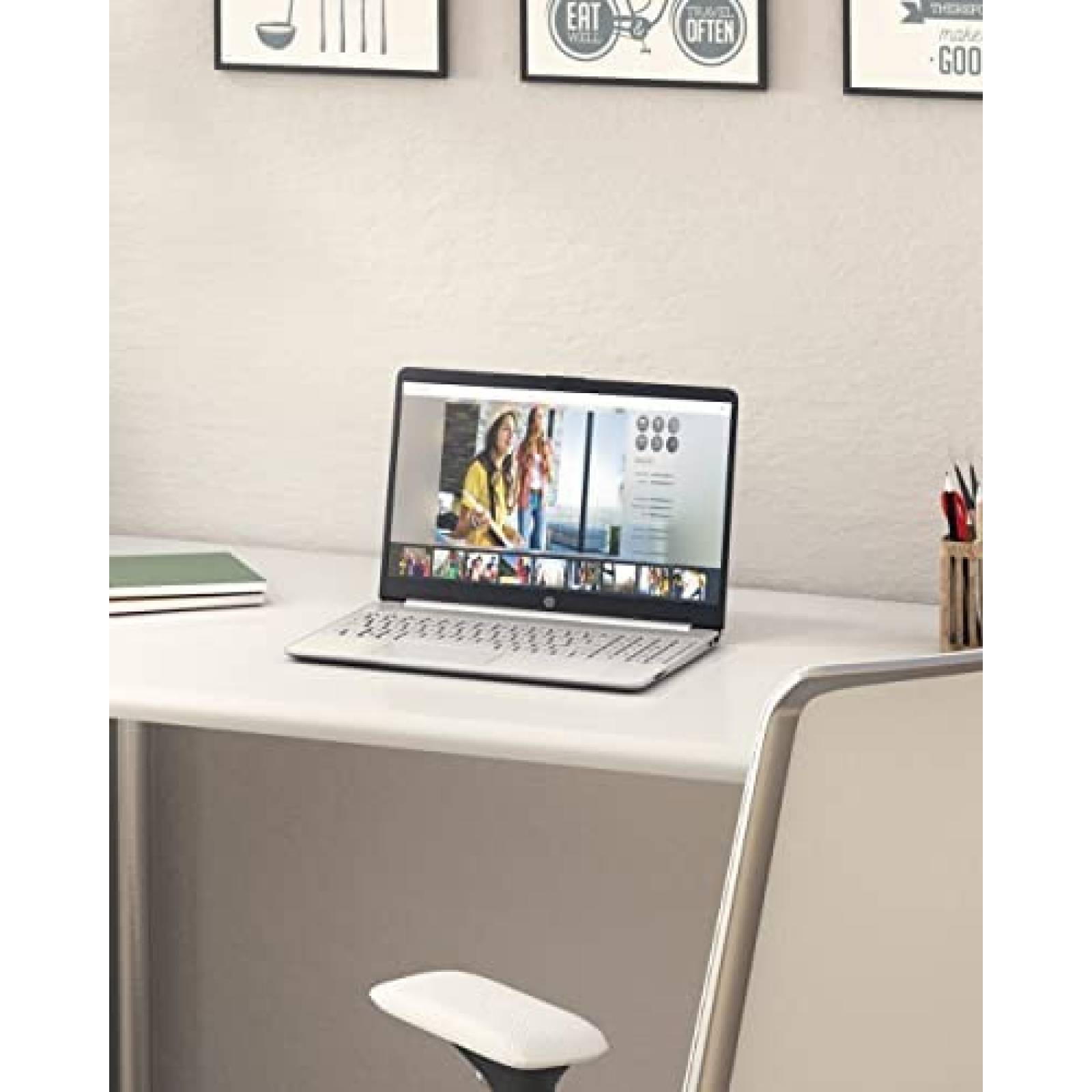 Laptop HP 15'' Intel Gold 7505 UHD 128GB SSD -Plata