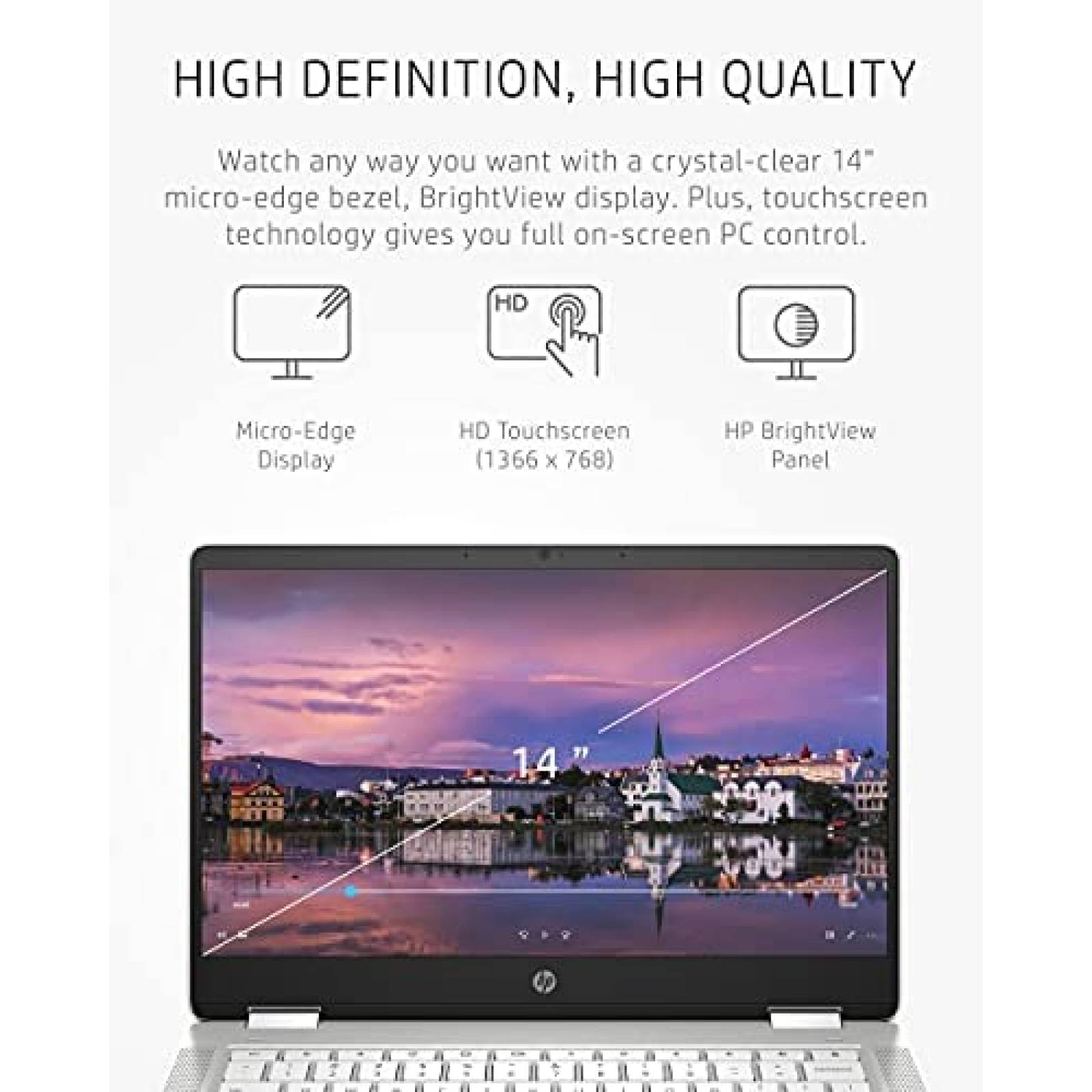 Laptop HP Chromebook 14'' Intel Celeron 4GB 32GB -Blanco