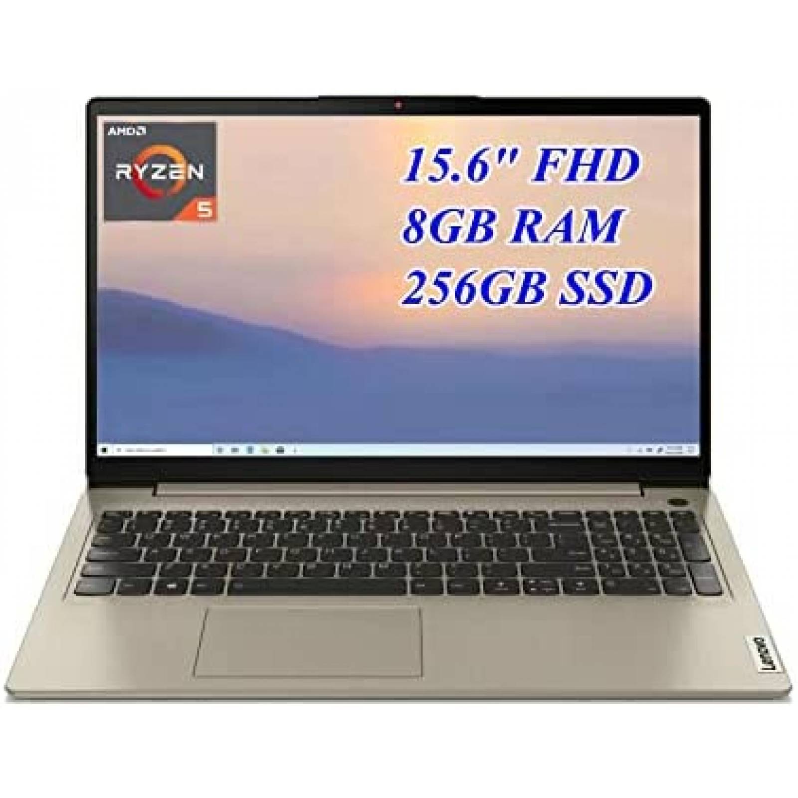 Laptop Lenovo Ideapad 3 15.6'' Ryzen 5 8GB 256GB -Dorado