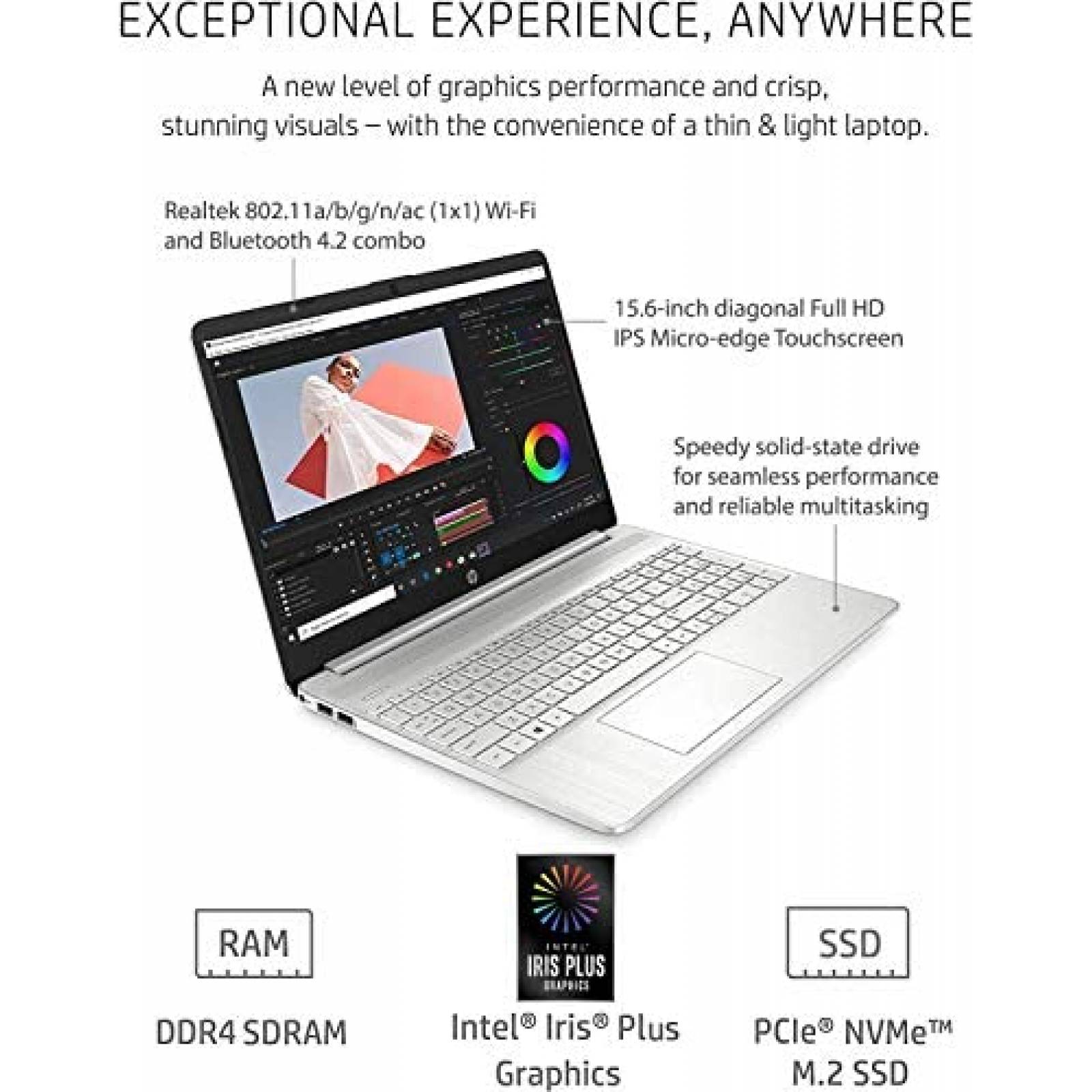 Laptop HP 15t-dy200 15.6'' Touch i7 16GB 1TB W11H -Plata