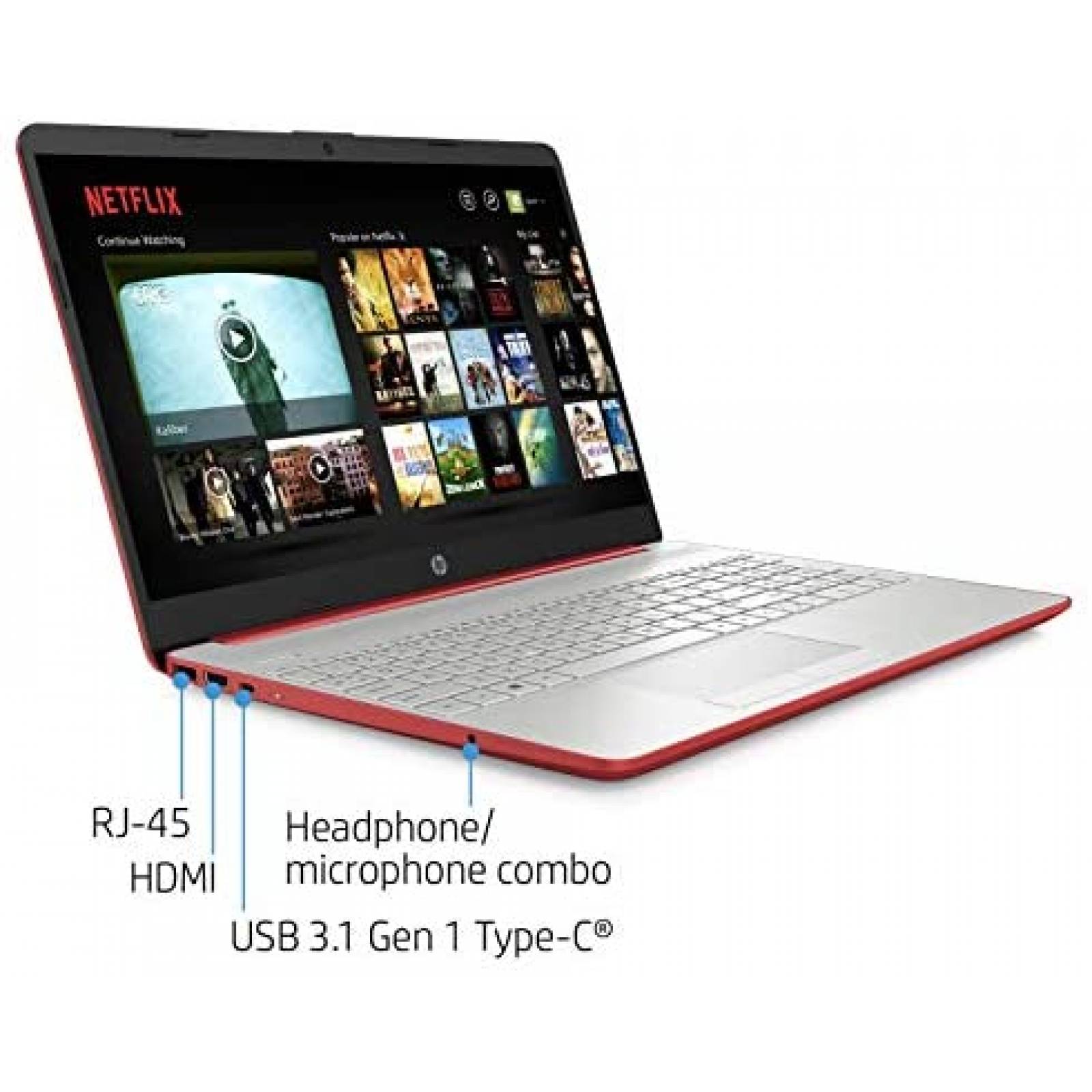 Laptop HP Premium 15.6'' Gold 6405U 8GB 128GB SSD -Rojo