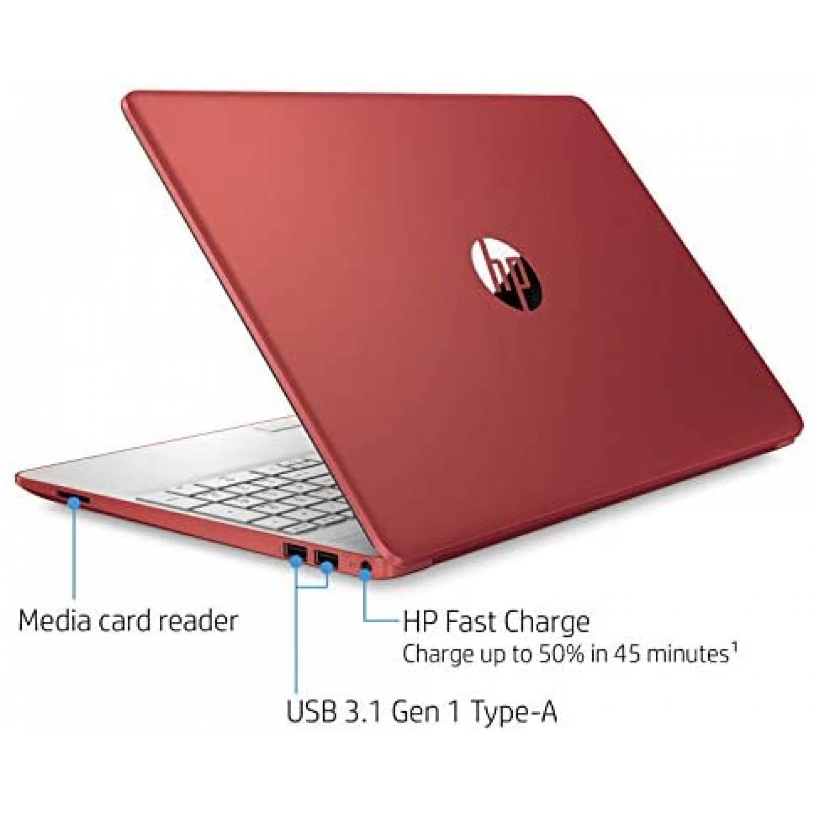Laptop HP Premium 15.6'' Gold 6405U 8GB 128GB SSD -Rojo