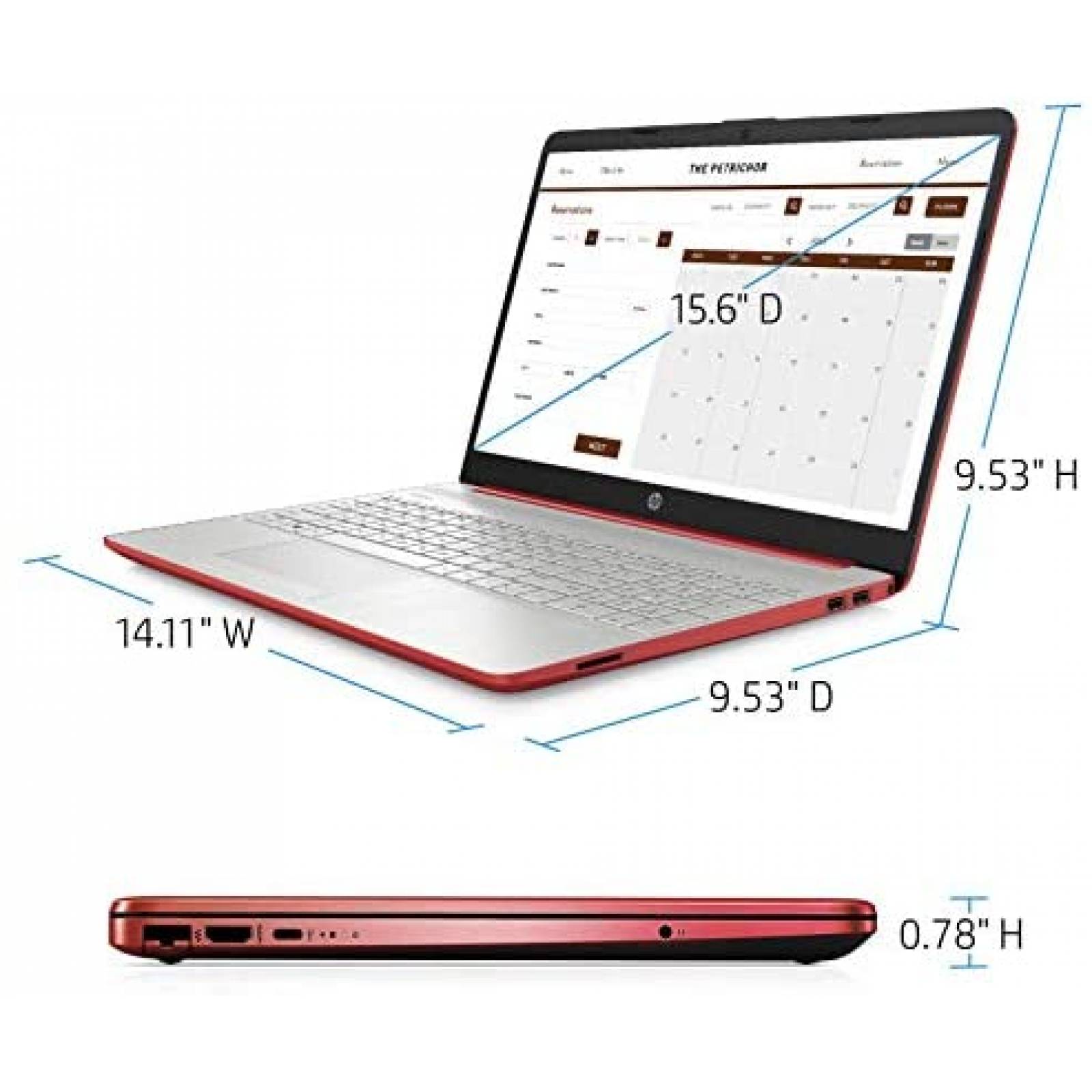 Laptop HP Premium 15.6'' Gold 6405U 8GB 128GB SSD -Rojo