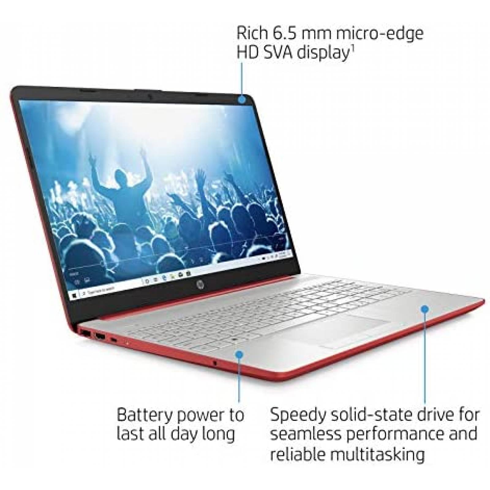 Laptop HP Premium 15.6'' Gold 6405U 8GB 128GB SSD -Rojo