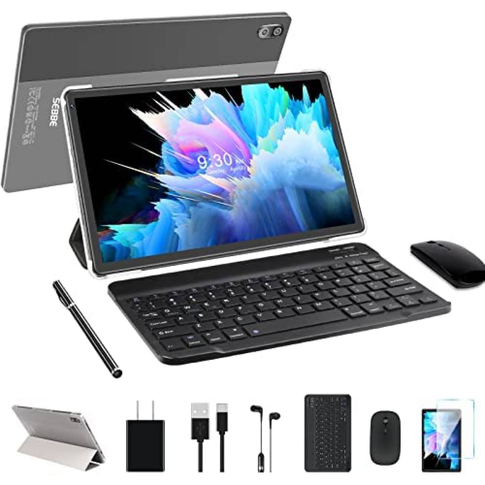 Tablet SEBBE 2 en 1 10.36'' 4GB 64GB 8000 mAh -Negro