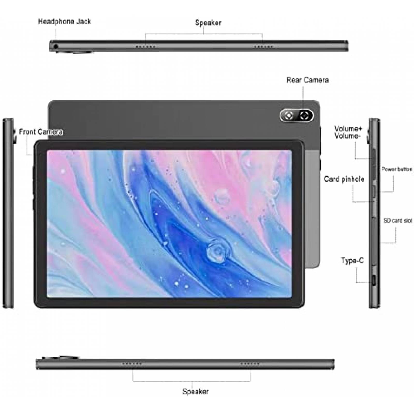 Tablet SEBBE 2 en 1 10.36'' 4GB 64GB 8000 mAh -Negro