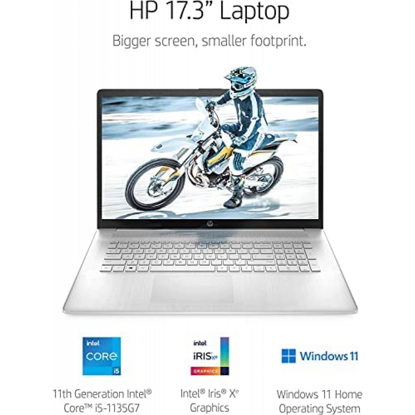 Laptop HP 17.3'' i5 32GB RAM 1TB SSD Windows 11 Home -Plata
