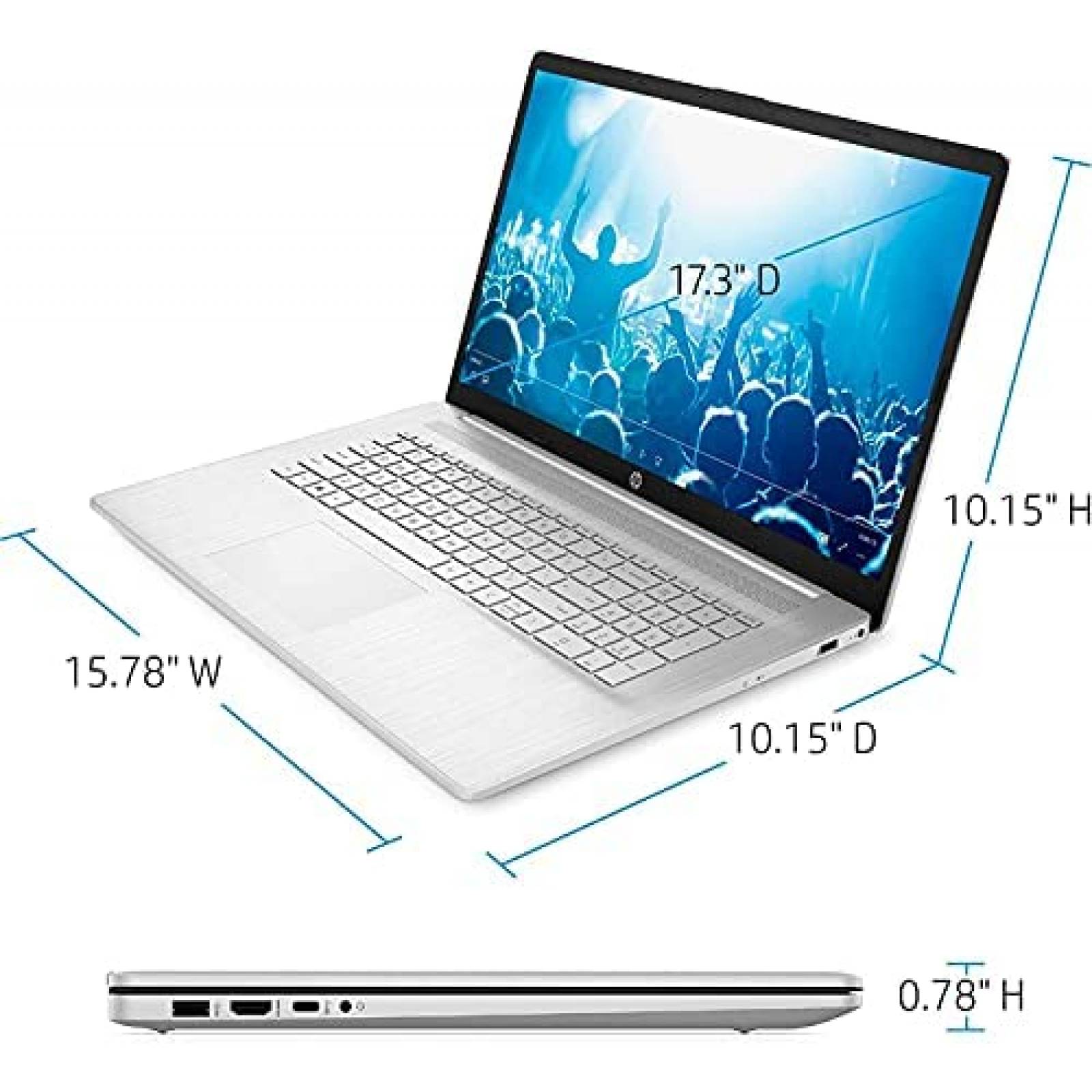 Laptop HP 17.3'' i5 32GB RAM 1TB SSD Windows 11 Home -Plata