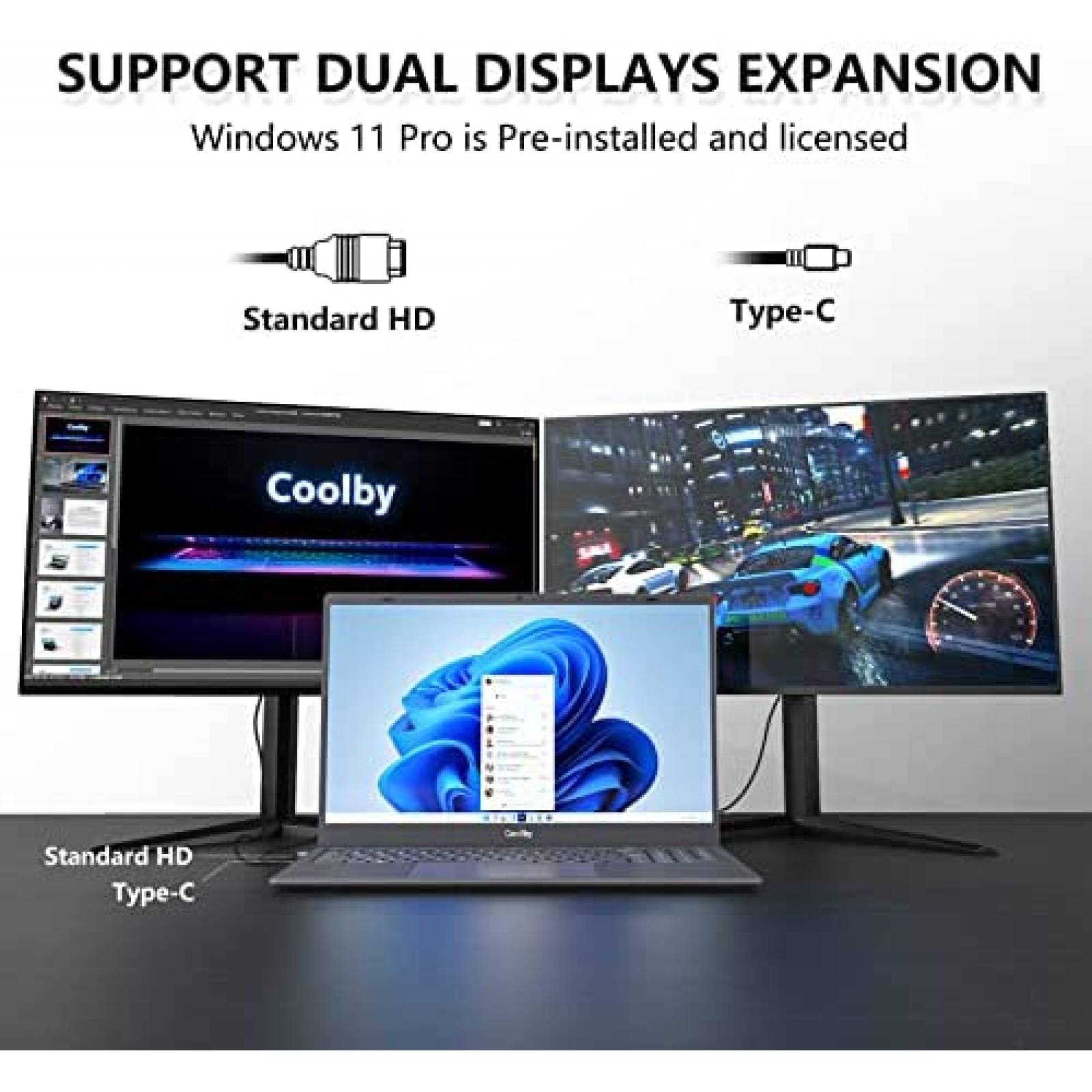 Laptop Coolby 15.6'' IN5095 12GB 256GB SSD Intel UHD -Gris