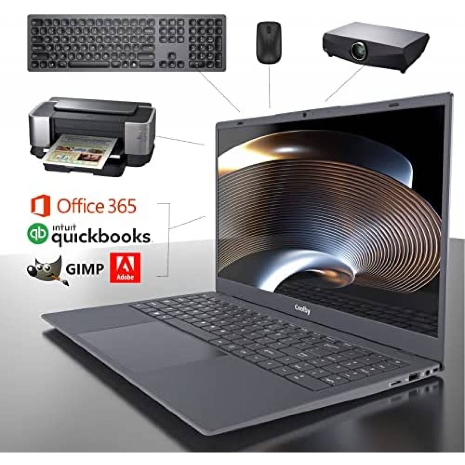 Laptop Coolby 15.6'' IN5095 12GB 256GB SSD Intel UHD -Gris