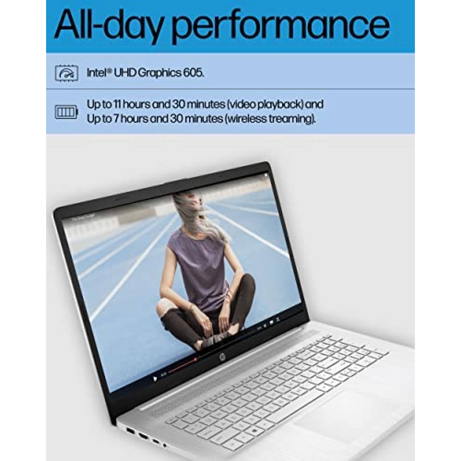 Laptop HP 17-cn0030nr 17.3" HD 4K N5030 4GB 256GB USB Win 11