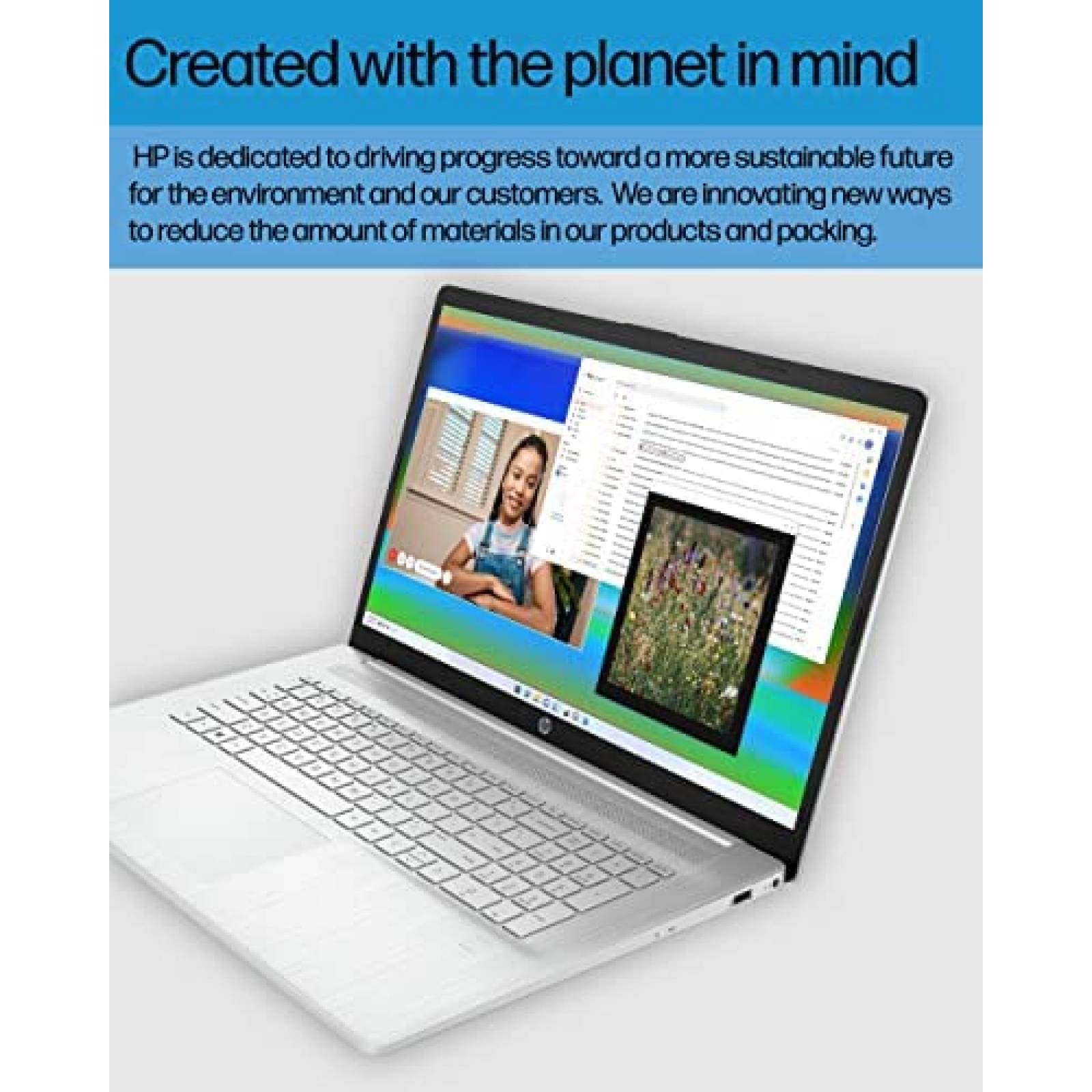 Laptop HP 17-cn0030nr 17.3" HD 4K N5030 4GB 256GB USB Win 11