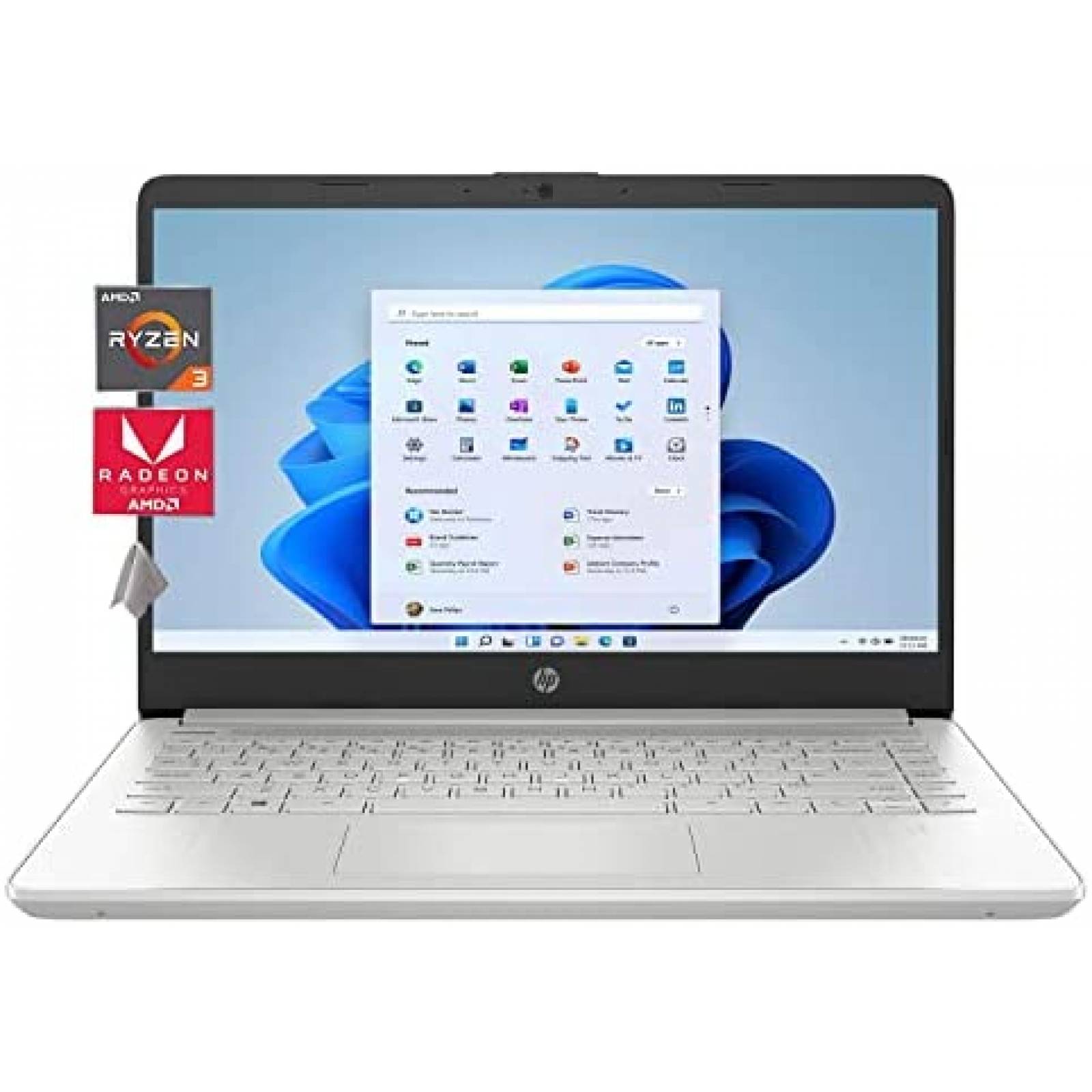 Laptop HP 14'' Ryzen 3 12GB RAM 256GB SSD Radeon -Plata