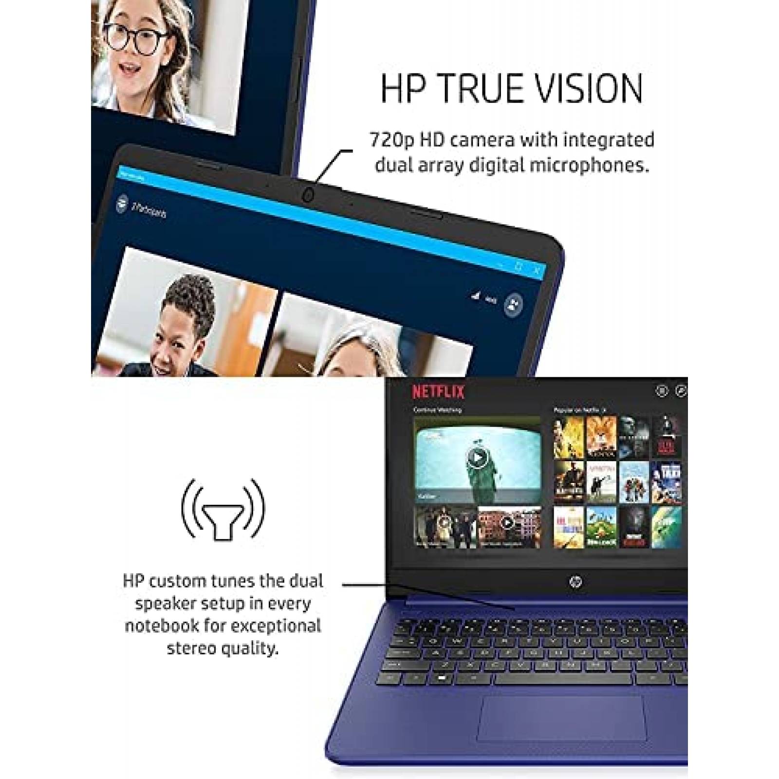 Laptop HP 14'' Tactil AMD 3000 16GB 576GB Win 10 -Azul