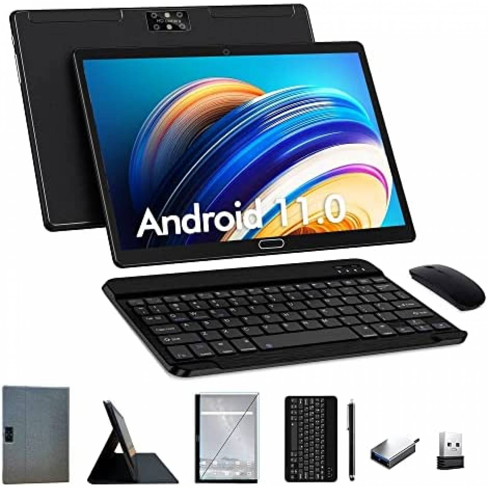 ANTEMPER Tablette Tactile 10 Pouces Android 11, 4G LTE Tablettes Dual  SIM,4Go RAM 64Go ROM 128Go Extensible,Octa Core 1080P FHD,6000mAh 13+5MP
