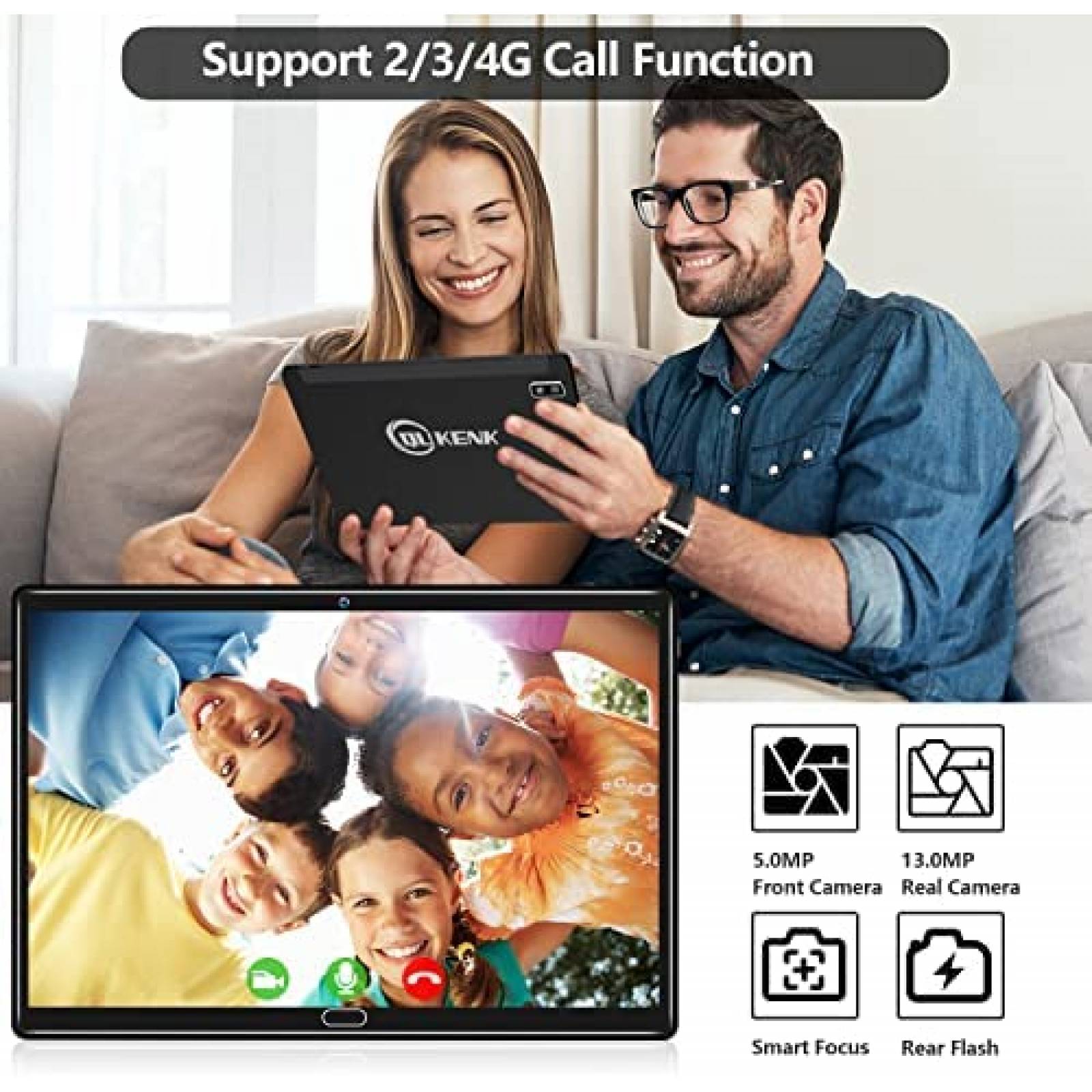 Tablet Qukenk 10.1'' Octa-core 4GB RAM 64GB ROM 13MP -Negro