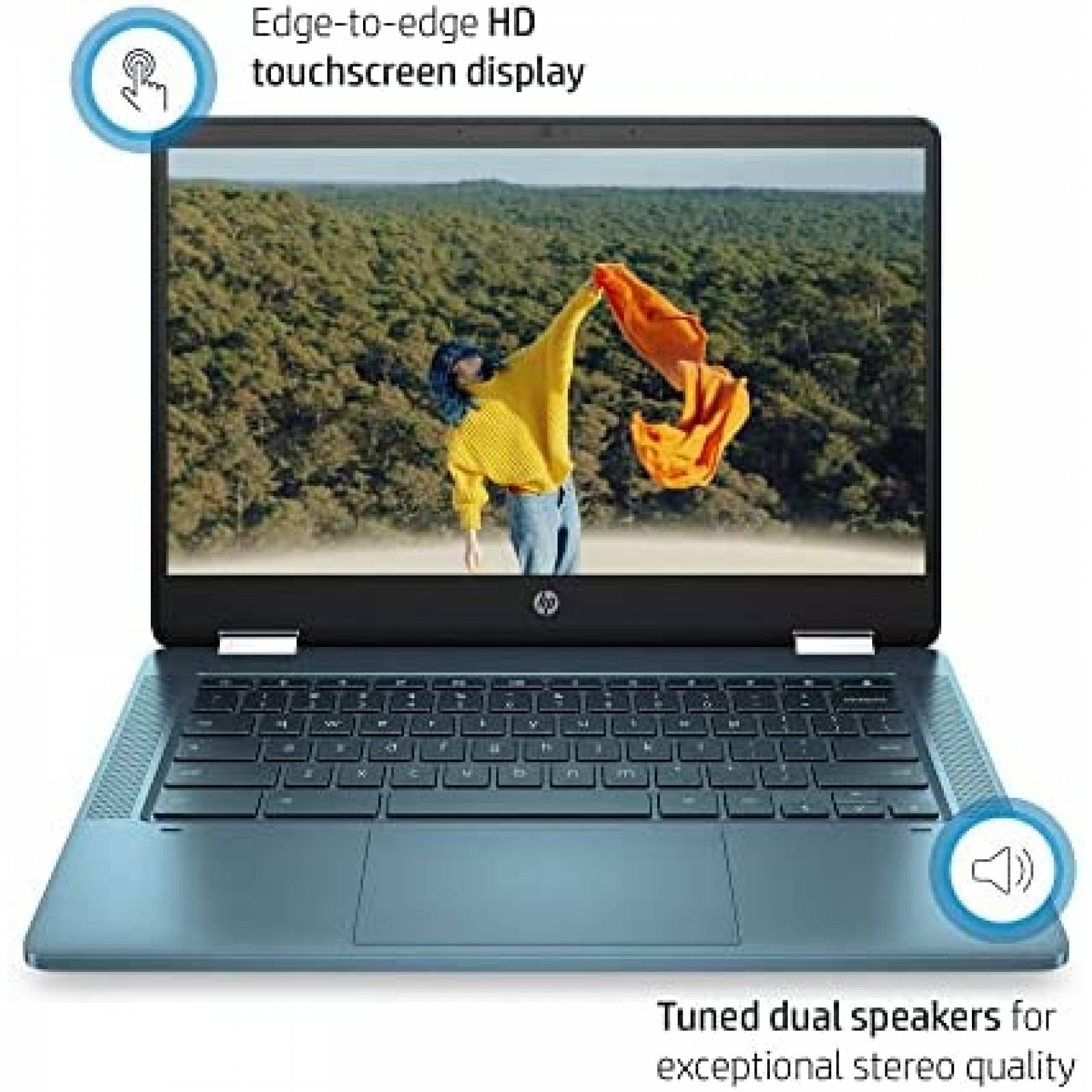 Laptop HP 14'' Tactil Intel N4120 4GB 64GB Chrome OS -Azul