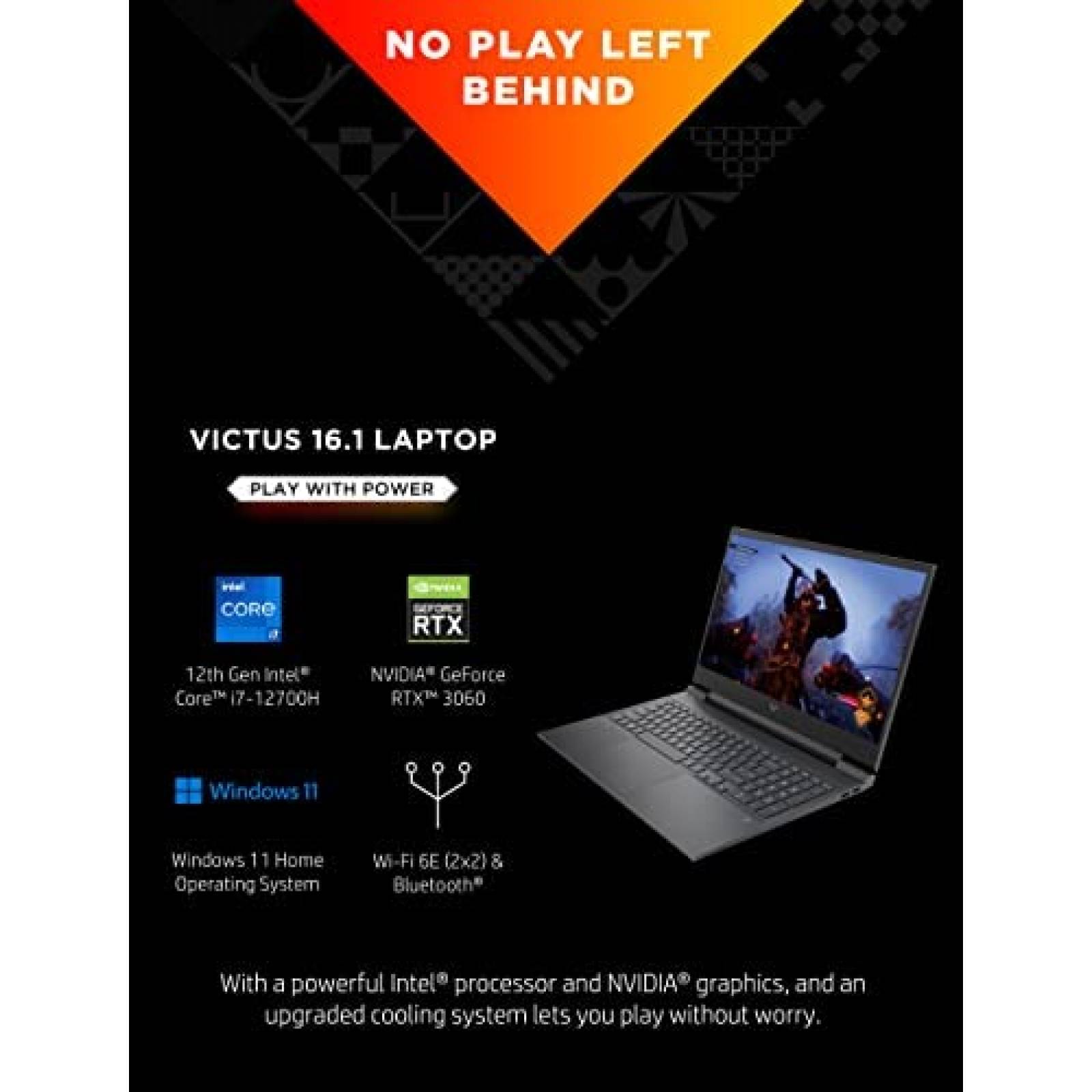 Laptop Gamer HP Victus 16 16'' i7 16GB 512GB W11H RTX3060