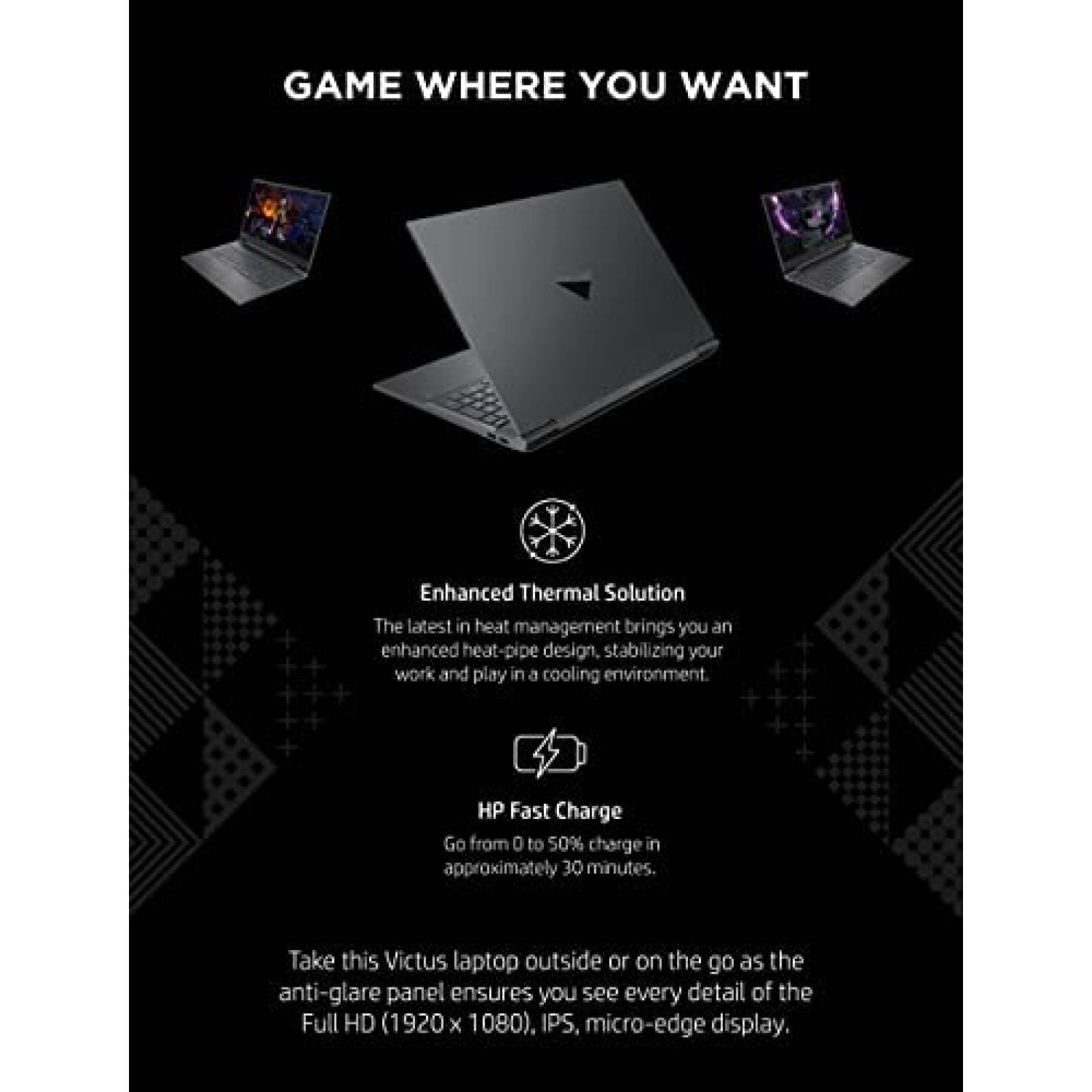 Laptop Gamer HP Victus 16 16'' i7 16GB 512GB W11H RTX3060