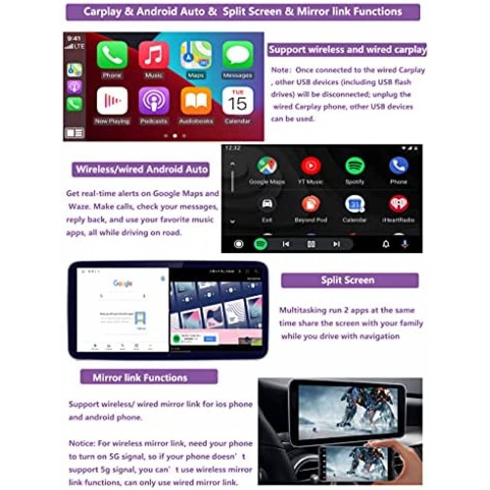 Estereo para Carro Road Top 10.25'' 6GB+128GB Bluetooth