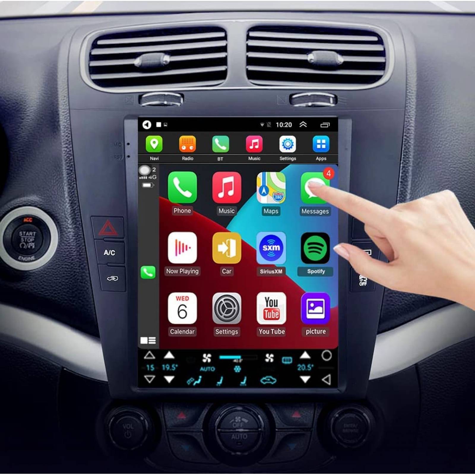 Estereo para Carro Topdisplay 10.4'' 4GB RAM 64GB ROM 4G LTE