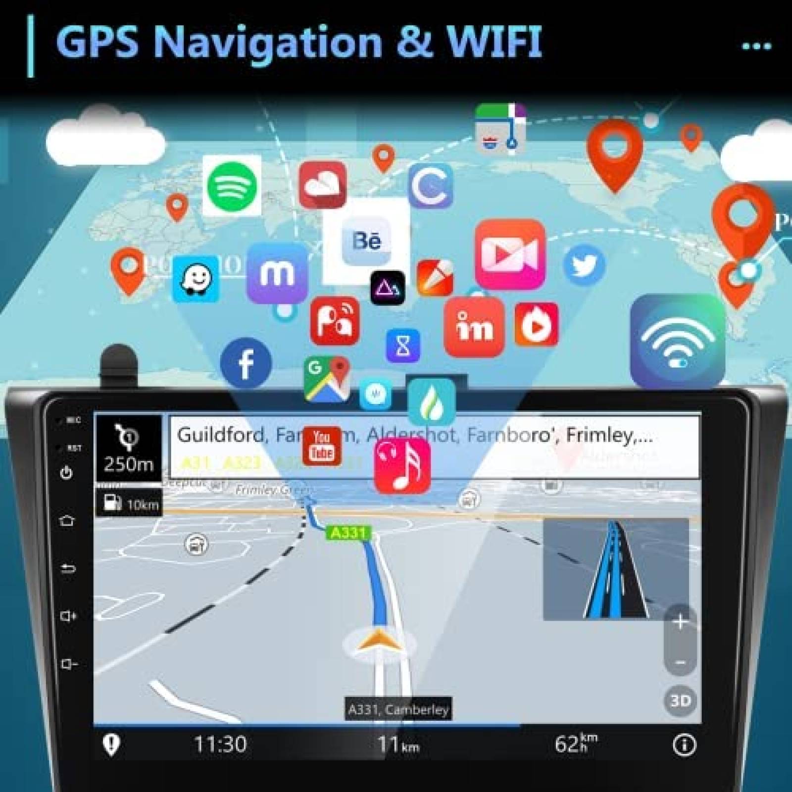 Estereo Para Auto PODOFO Para Nissan Altima 2008-2012 -Negro