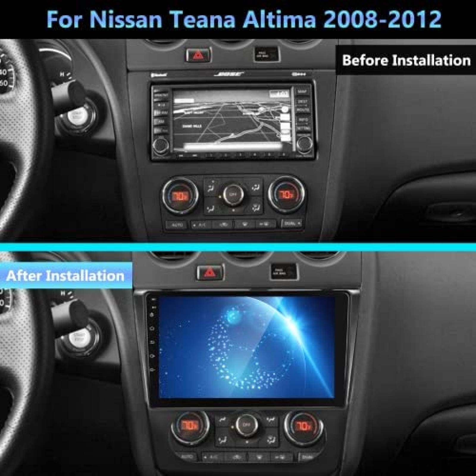 Estereo Para Auto PODOFO Para Nissan Altima 2008-2012 -Negro