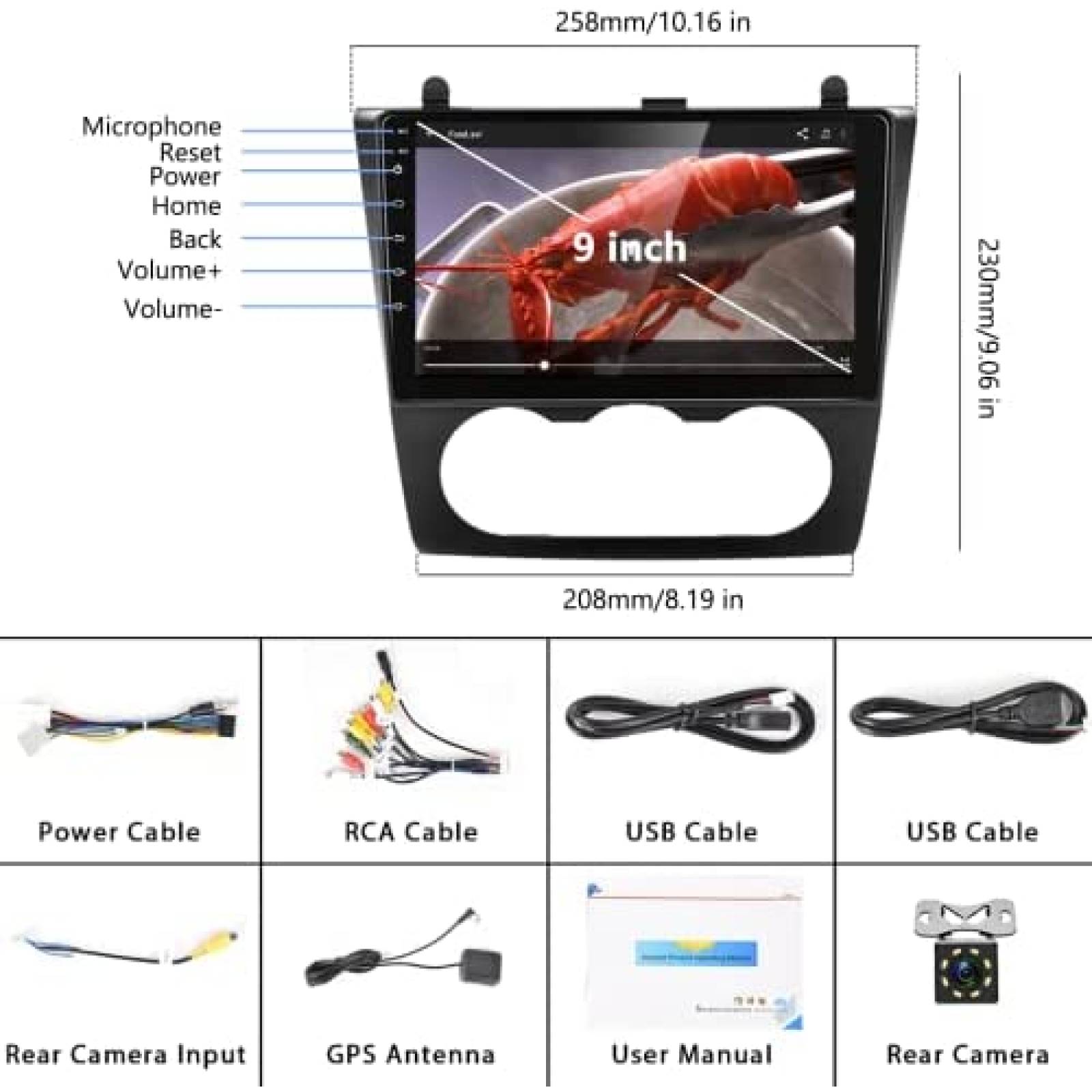 Estereo Para Auto PODOFO Para Nissan Altima 2008-2012 -Negro