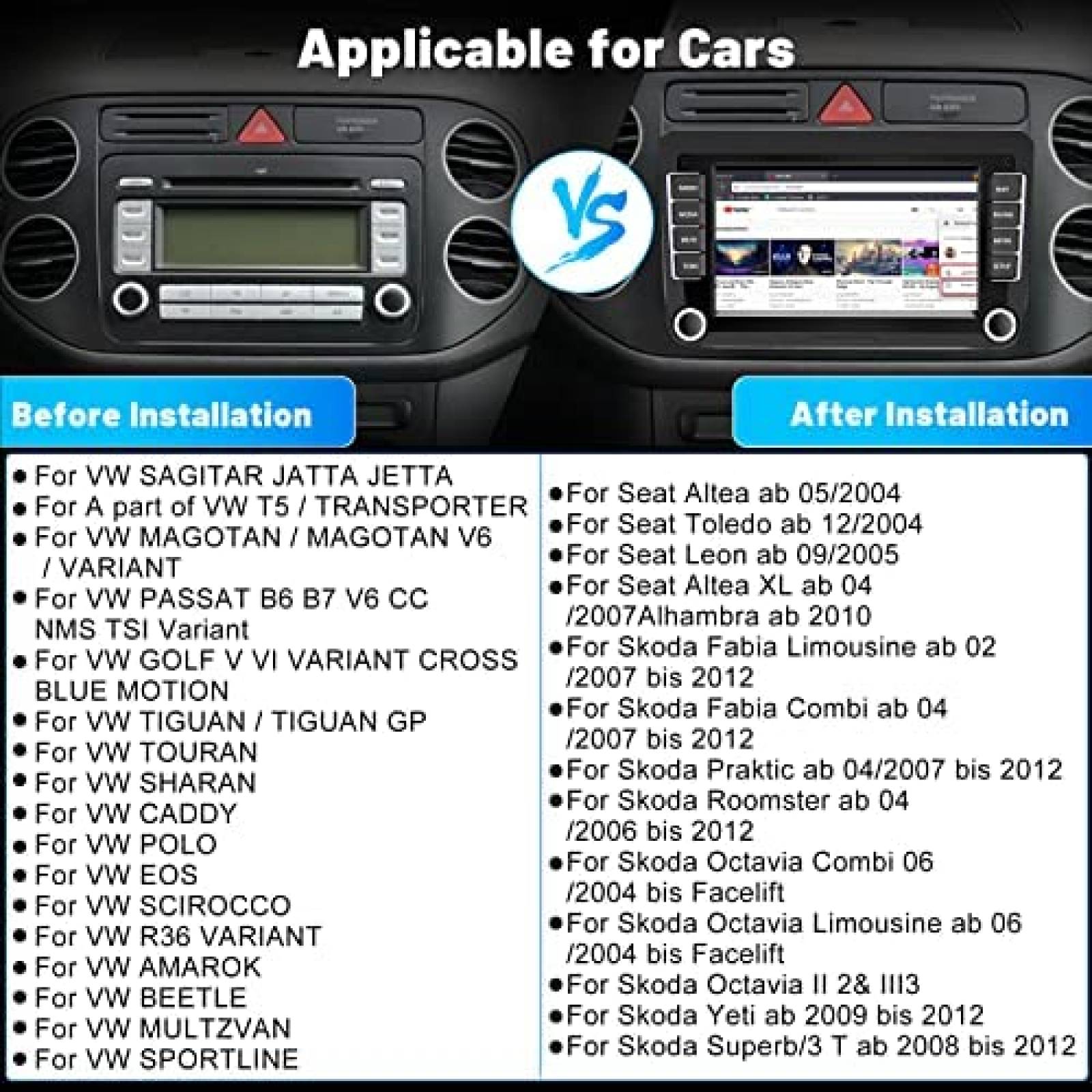 Estereo Para Auto Hikity Para VW Passat Golf Polo Jetta