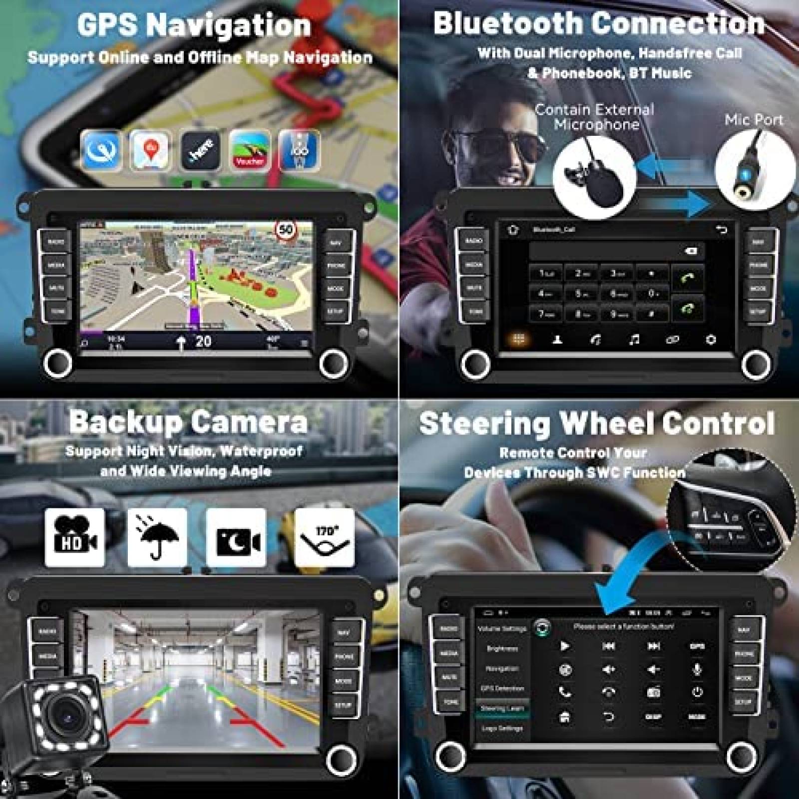 Estereo Para Auto Hikity Para VW Passat Golf Polo Jetta