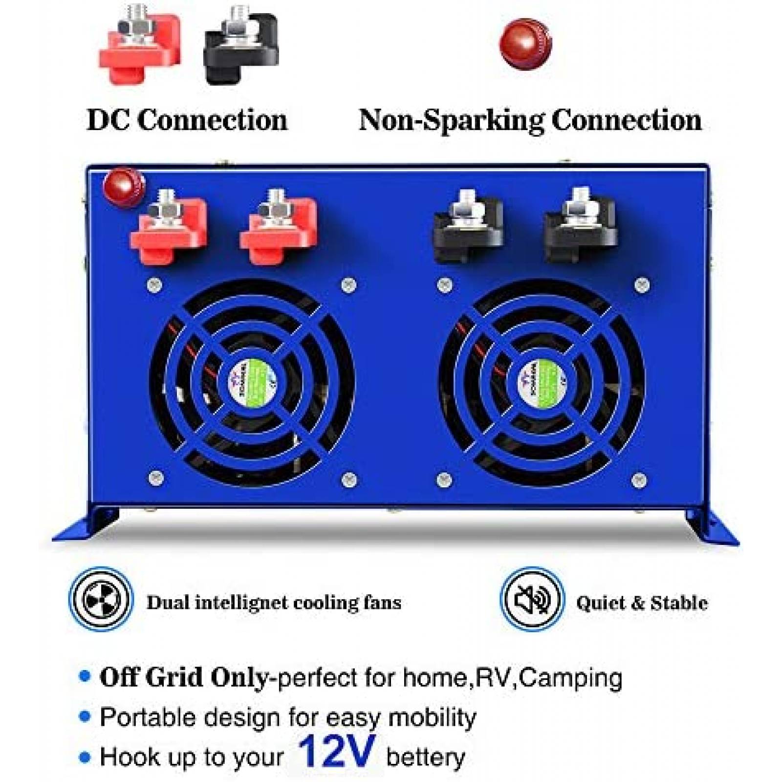 Inversor de Corriente XYZ INVT de Onda Sinusoidal 8000w 12v