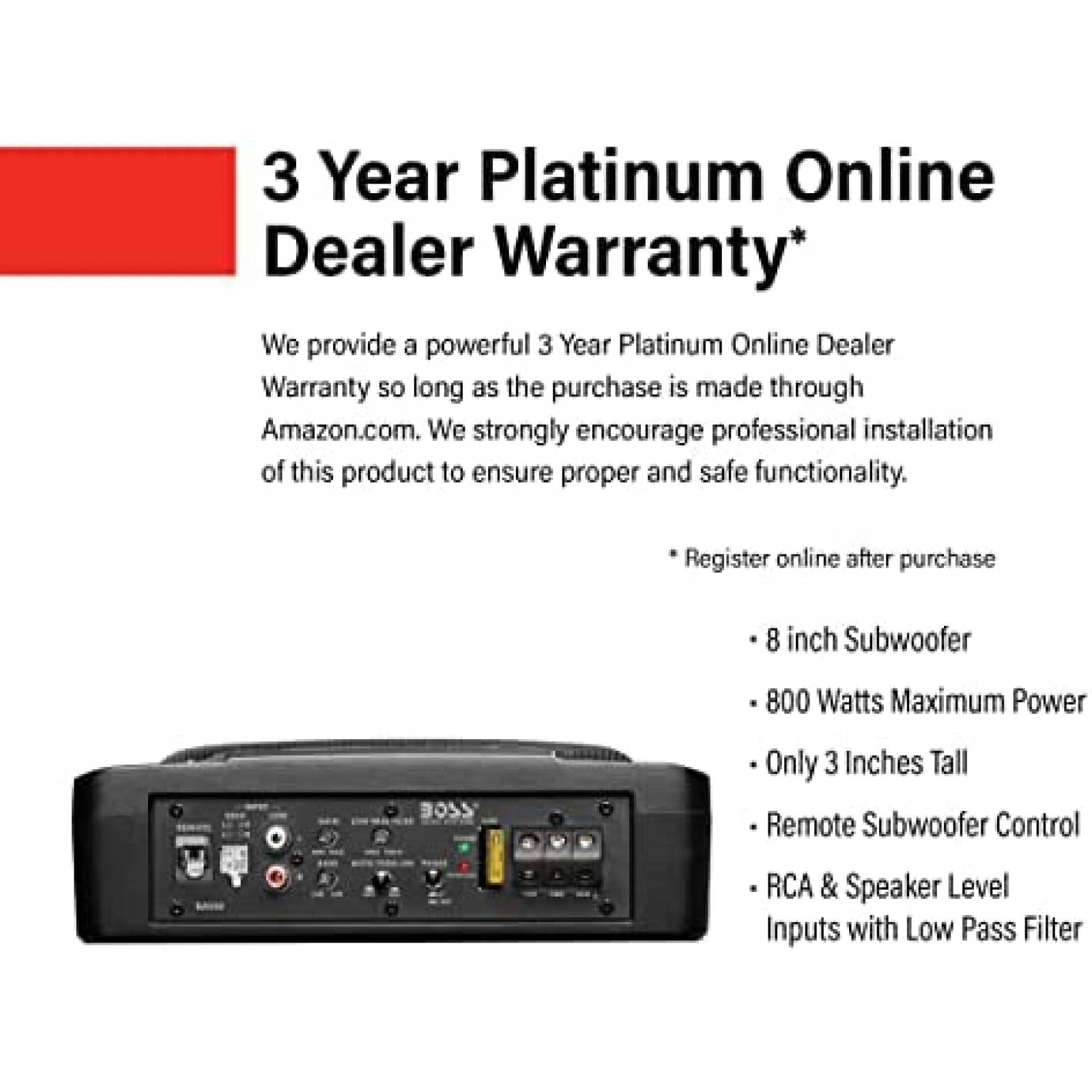 Subwoofer BOSS Audio Systems BASS8 Amplificador Integrado