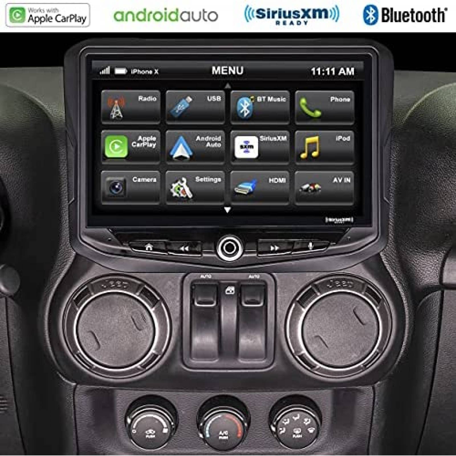 Estereo para Carro STINGER 10'' HD GPS Bluetooth USB -Negro
