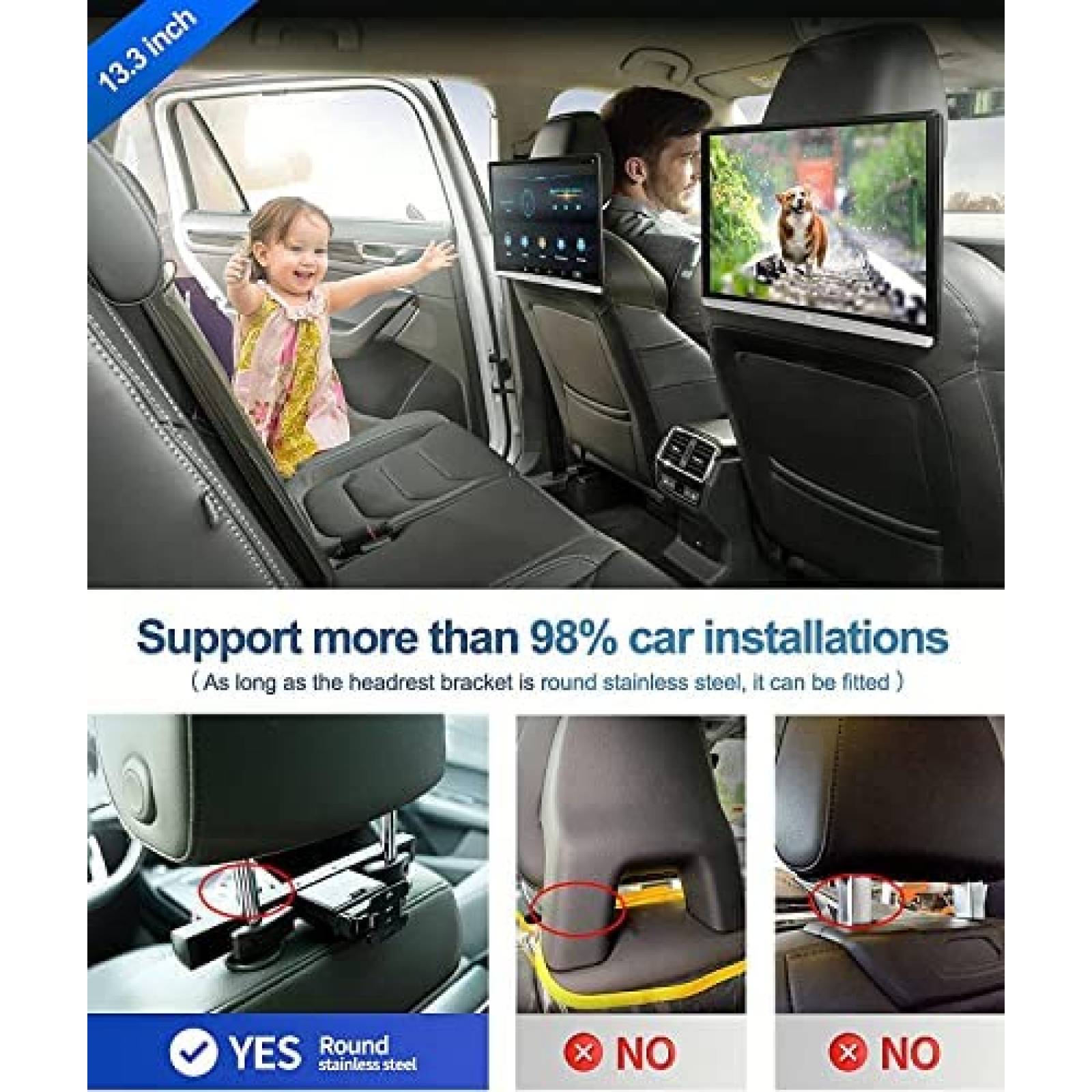 2pz Pantalla Cabecera AINAVI 13.3'' Wifi Bluetooth USB HDMI